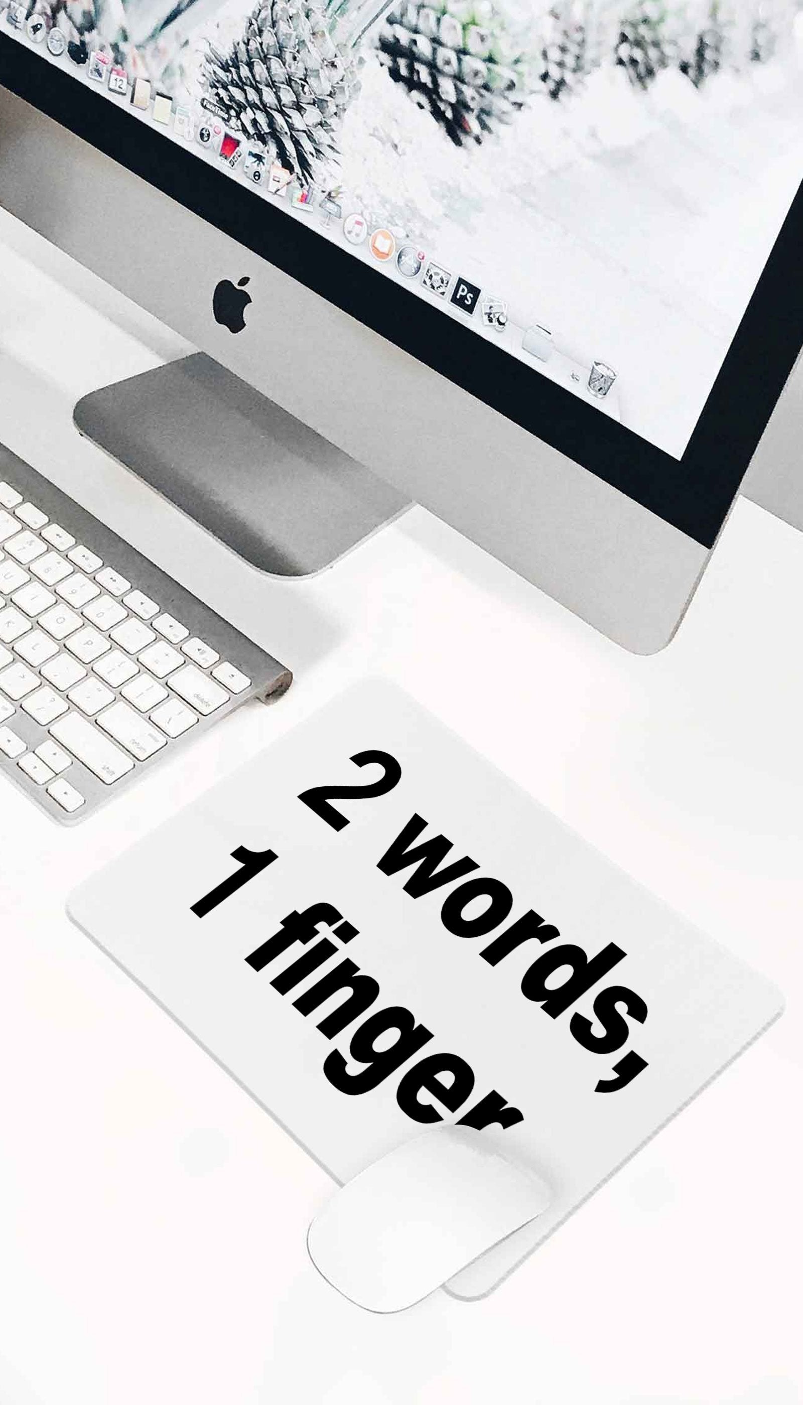 2 Words, 1 Finger Funny Office Mouse Pad 2 Words, 1 Finger Funny Office Mouse Pad