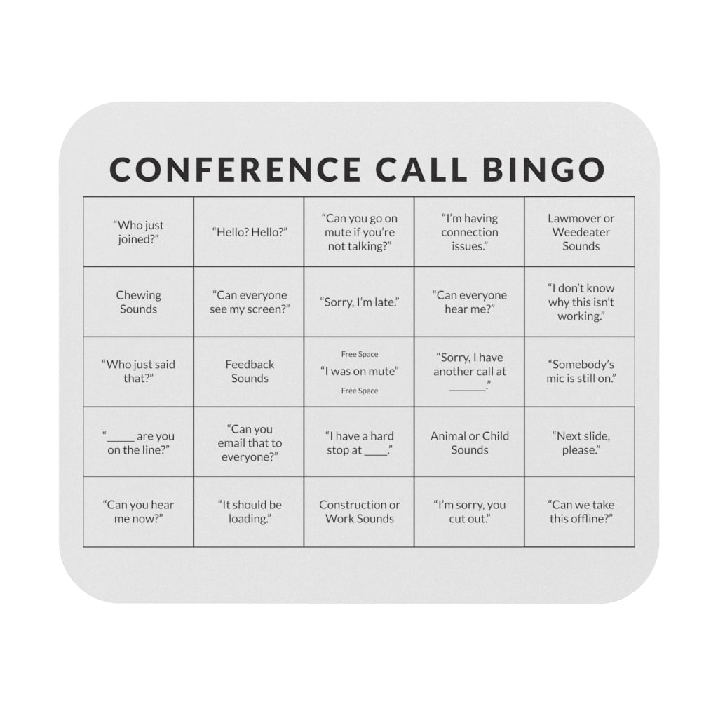 Conference Call Bingo Mouse Pad Conference Call Bingo Mouse Pad