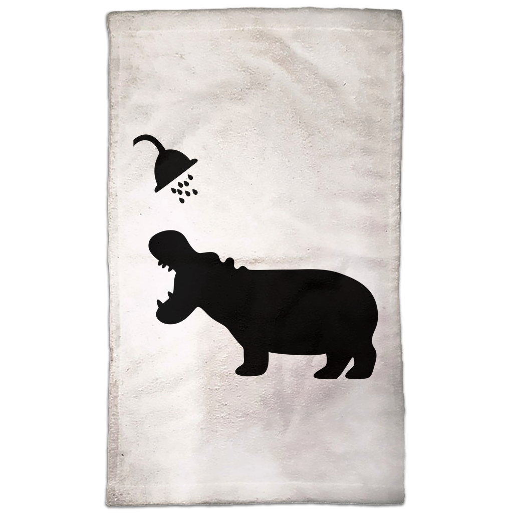 Funny Hippo Shadow Hand Towel Funny Hippo Shadow Hand Towel