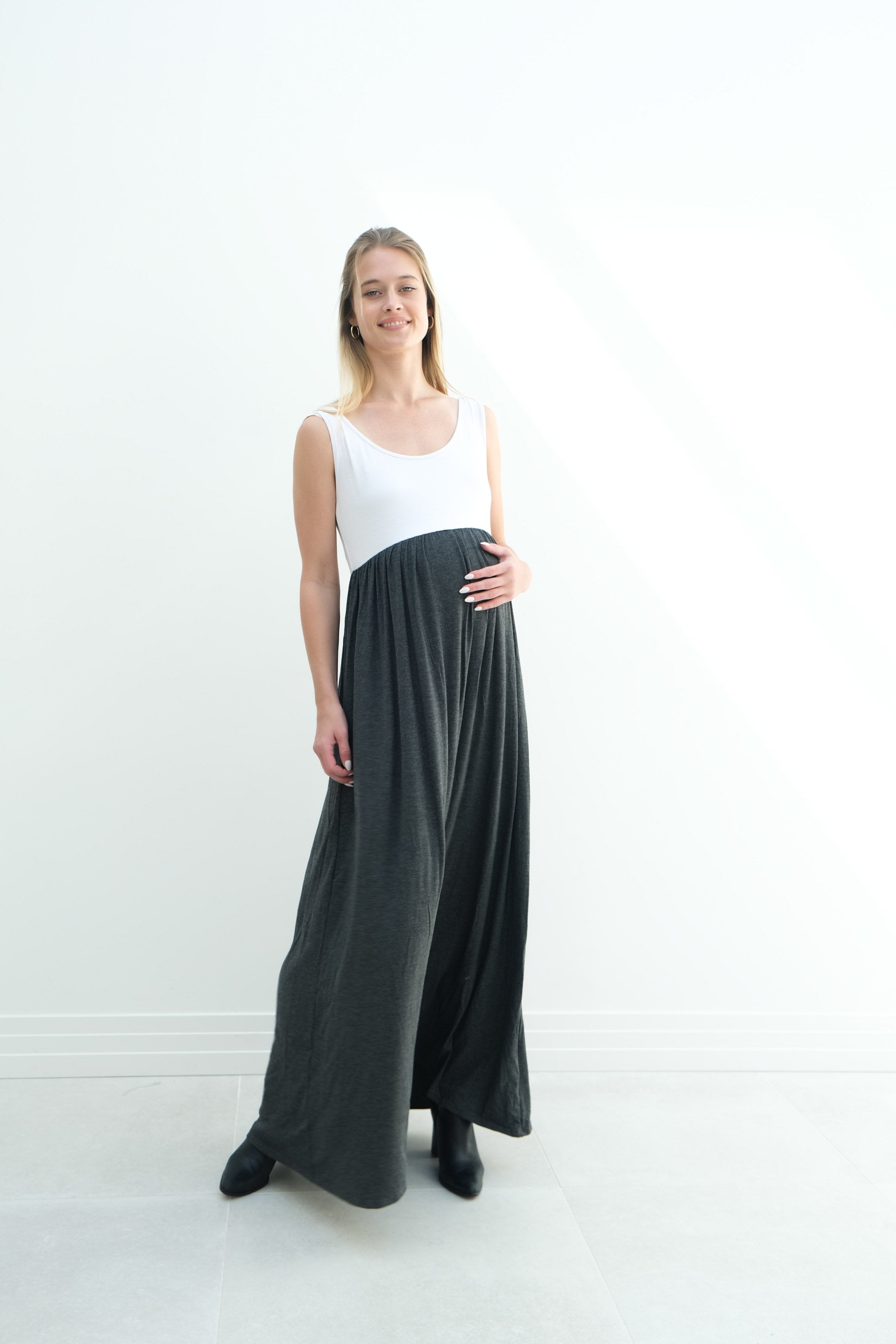 Annabelle | Maternity Maxi Tank Dress With Empire Waist Annabelle | Maternity Maxi Tank Dress With Empire Waist