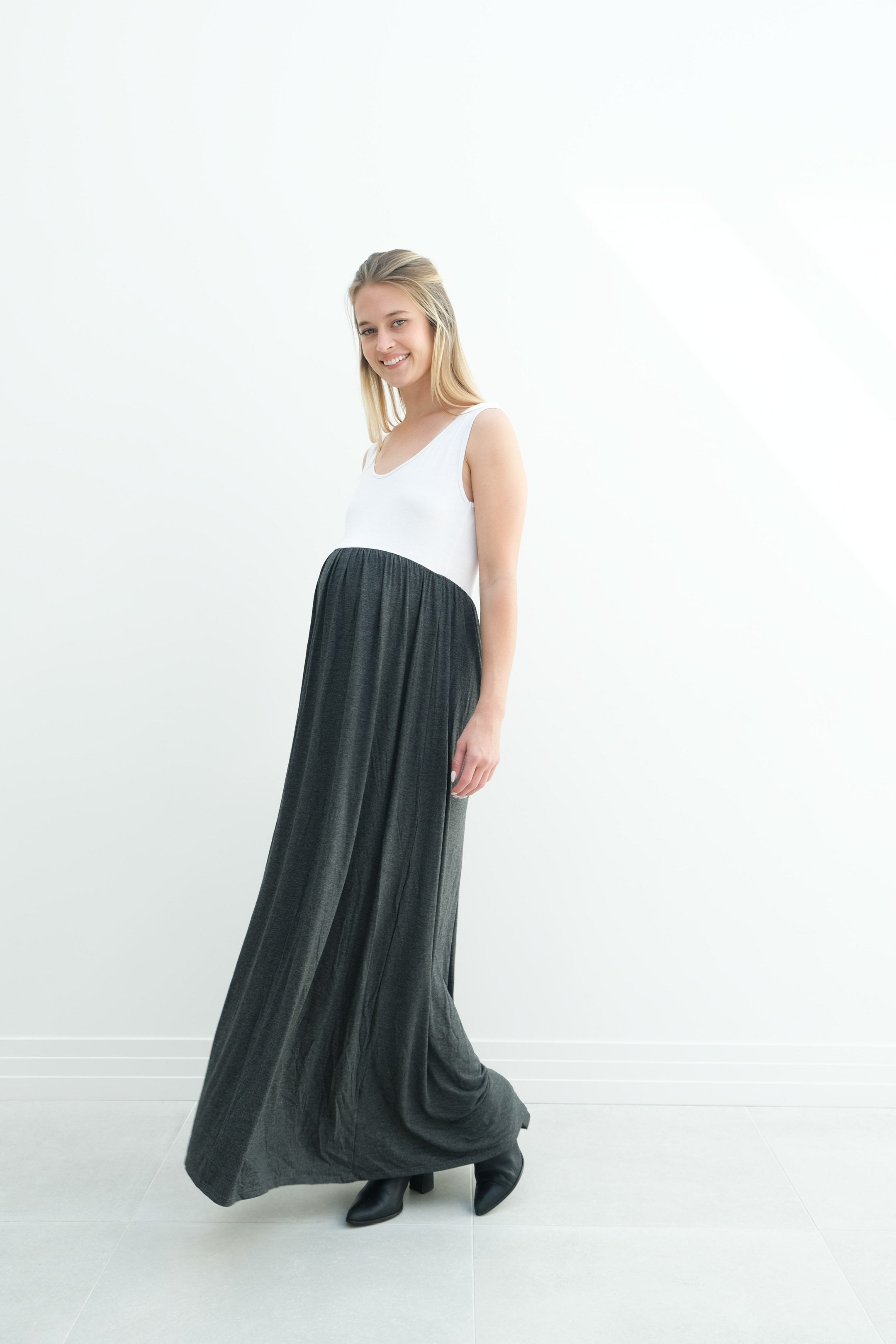 Annabelle | Maternity Maxi Tank Dress With Empire Waist Annabelle | Maternity Maxi Tank Dress With Empire Waist