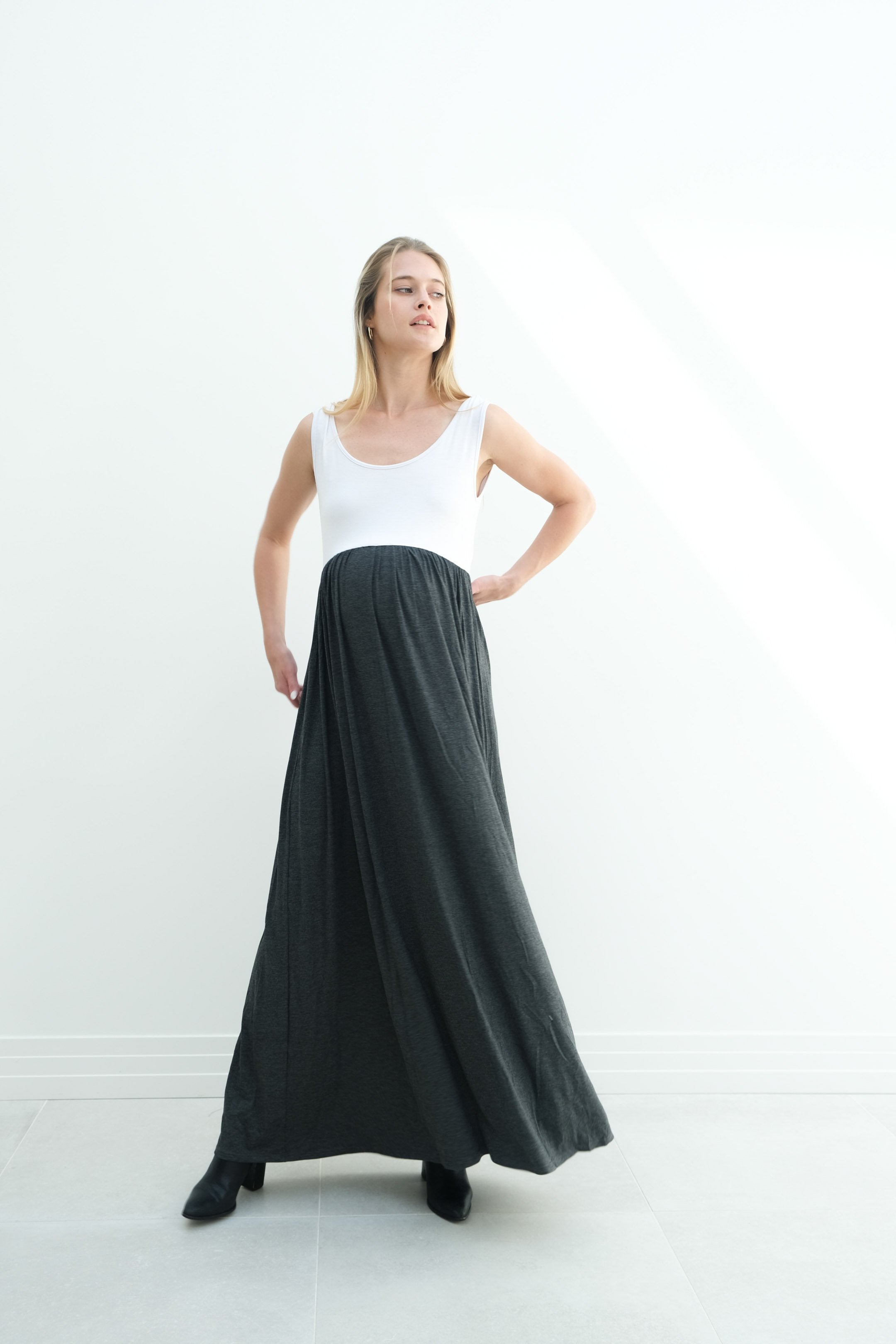 Annabelle | Maternity Maxi Tank Dress With Empire Waist Annabelle | Maternity Maxi Tank Dress With Empire Waist