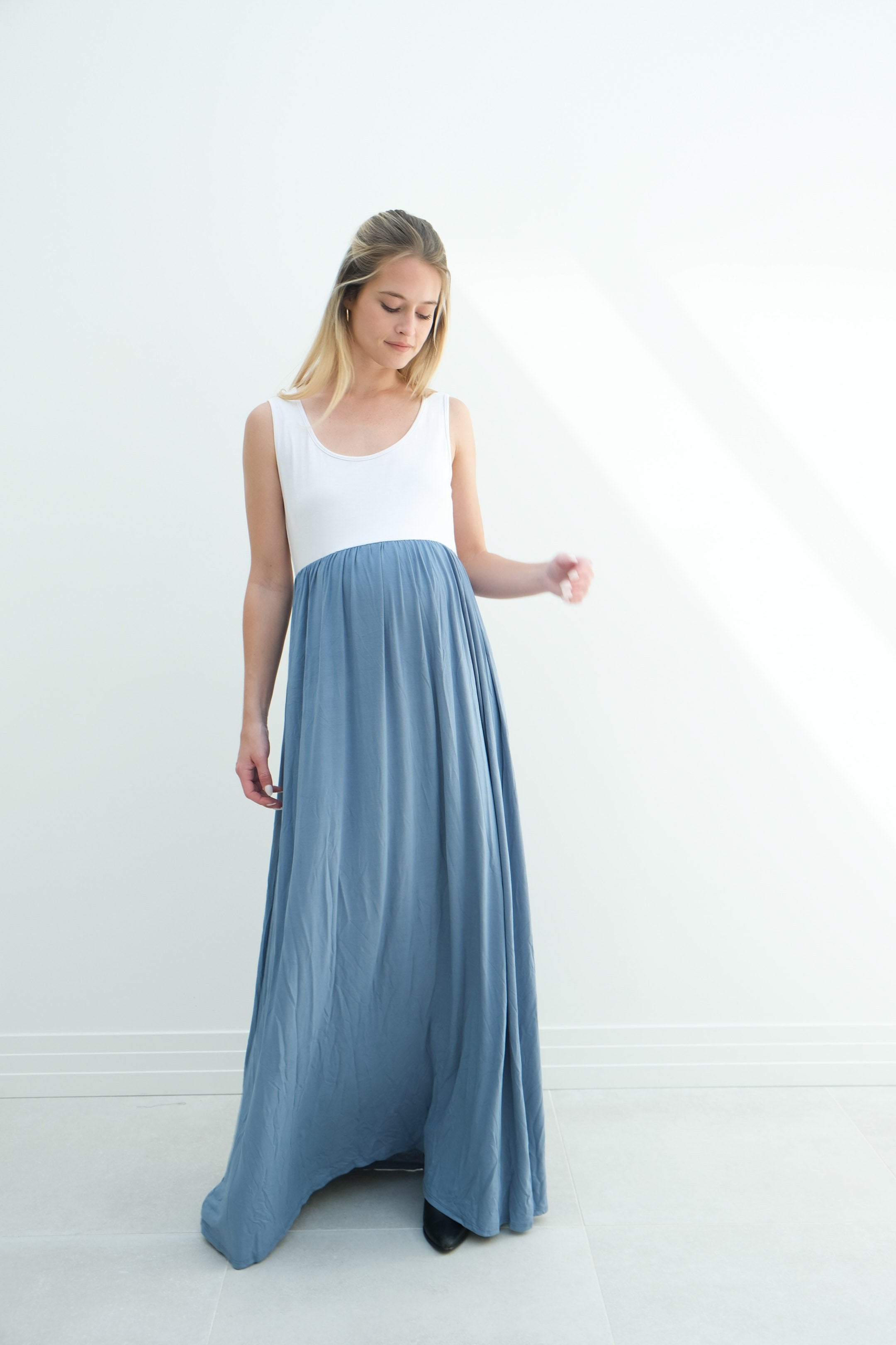 Annabelle | Maternity Maxi Tank Dress With Empire Waist Annabelle | Maternity Maxi Tank Dress With Empire Waist