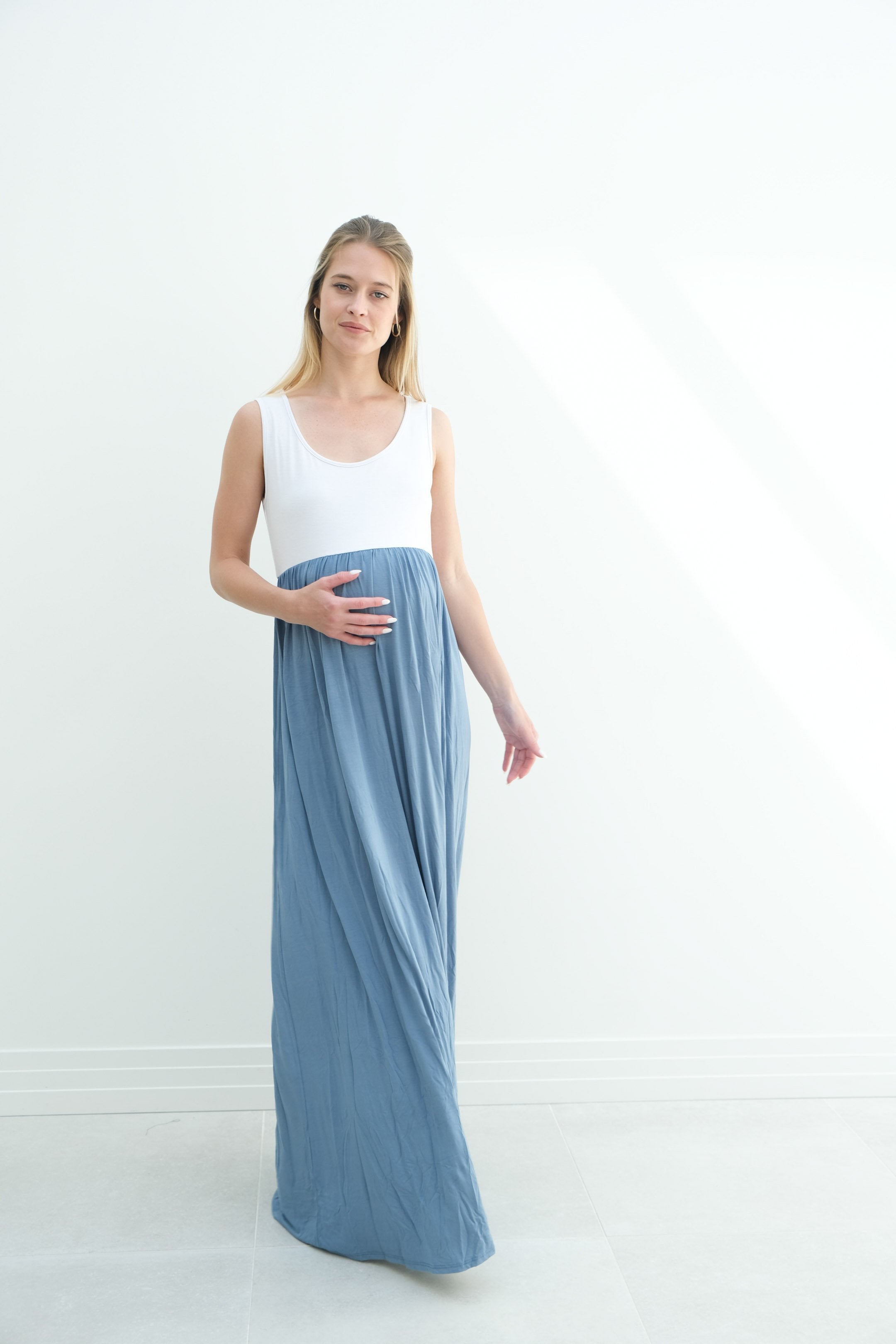 Annabelle | Maternity Maxi Tank Dress With Empire Waist Annabelle | Maternity Maxi Tank Dress With Empire Waist