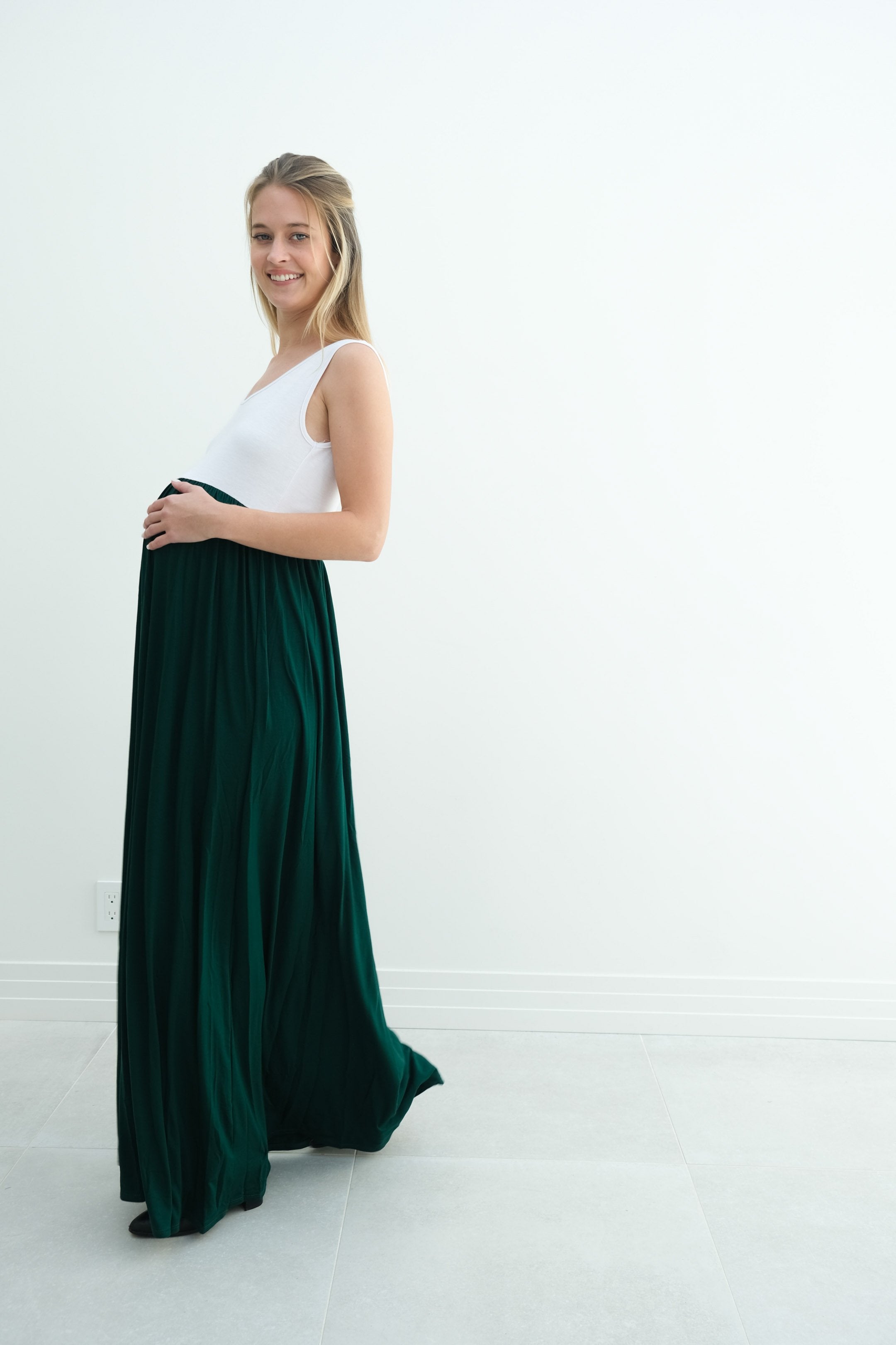 Annabelle | Maternity Maxi Tank Dress With Empire Waist Annabelle | Maternity Maxi Tank Dress With Empire Waist