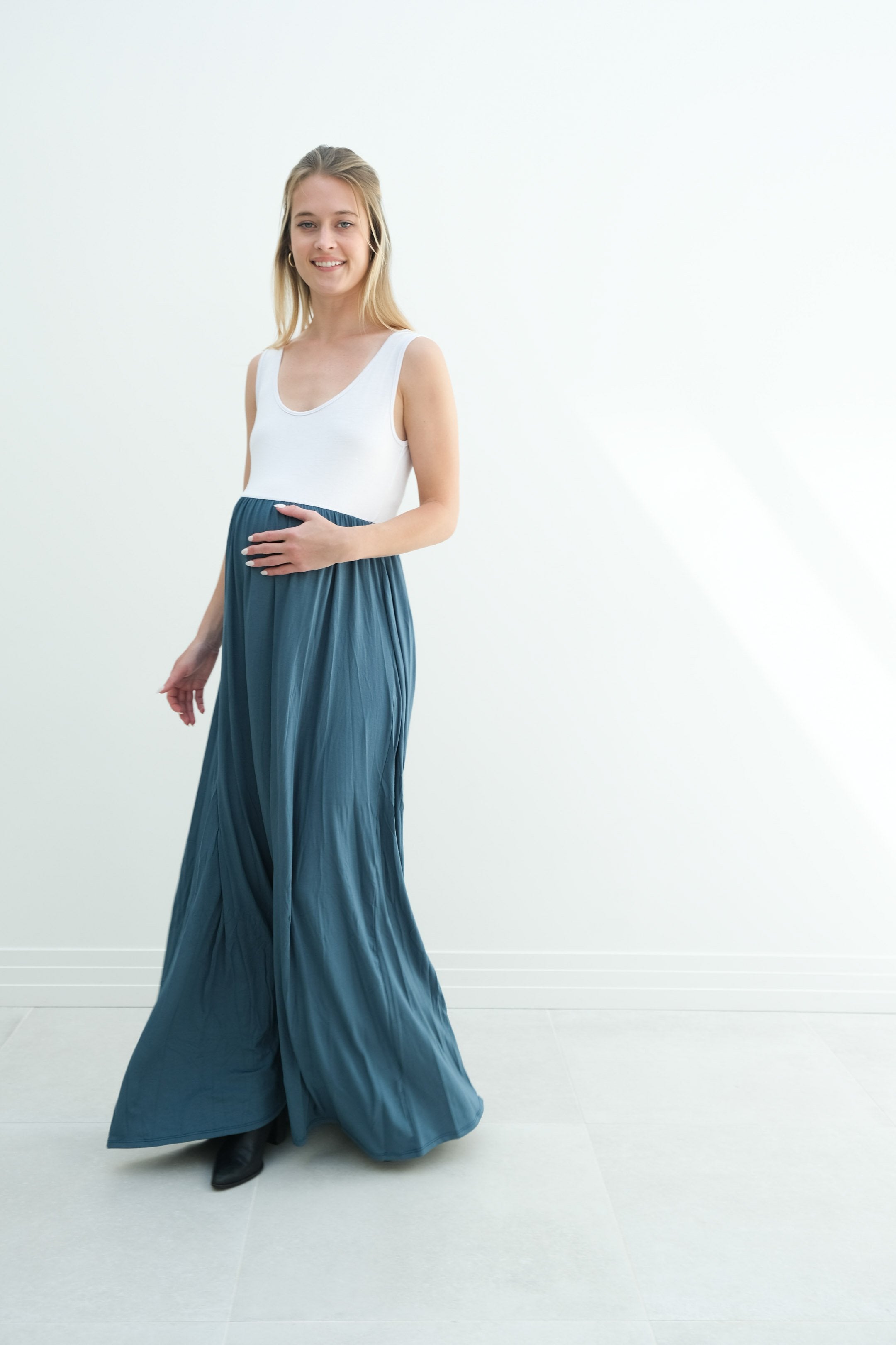 Annabelle | Maternity Maxi Tank Dress With Empire Waist Annabelle | Maternity Maxi Tank Dress With Empire Waist