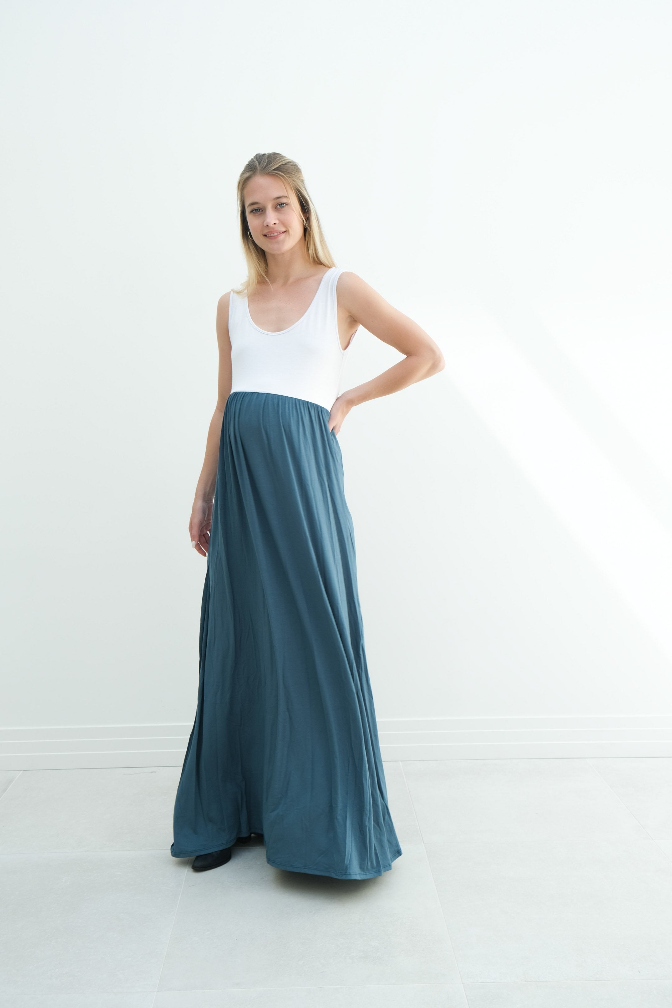 Annabelle | Maternity Maxi Tank Dress With Empire Waist Annabelle | Maternity Maxi Tank Dress With Empire Waist
