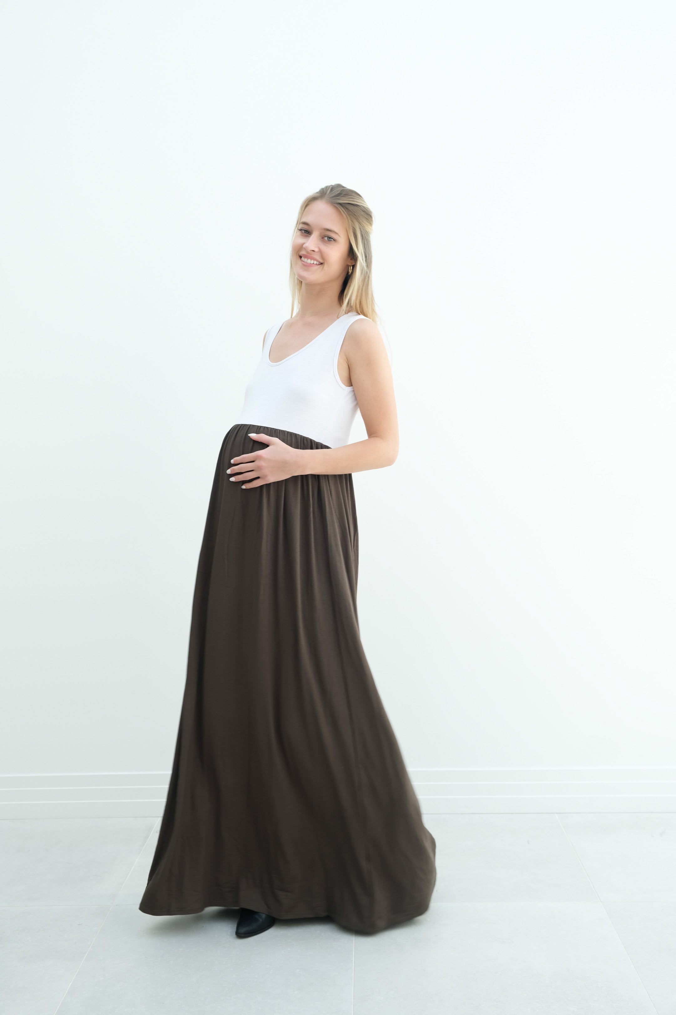 Annabelle | Maternity Maxi Tank Dress With Empire Waist Annabelle | Maternity Maxi Tank Dress With Empire Waist
