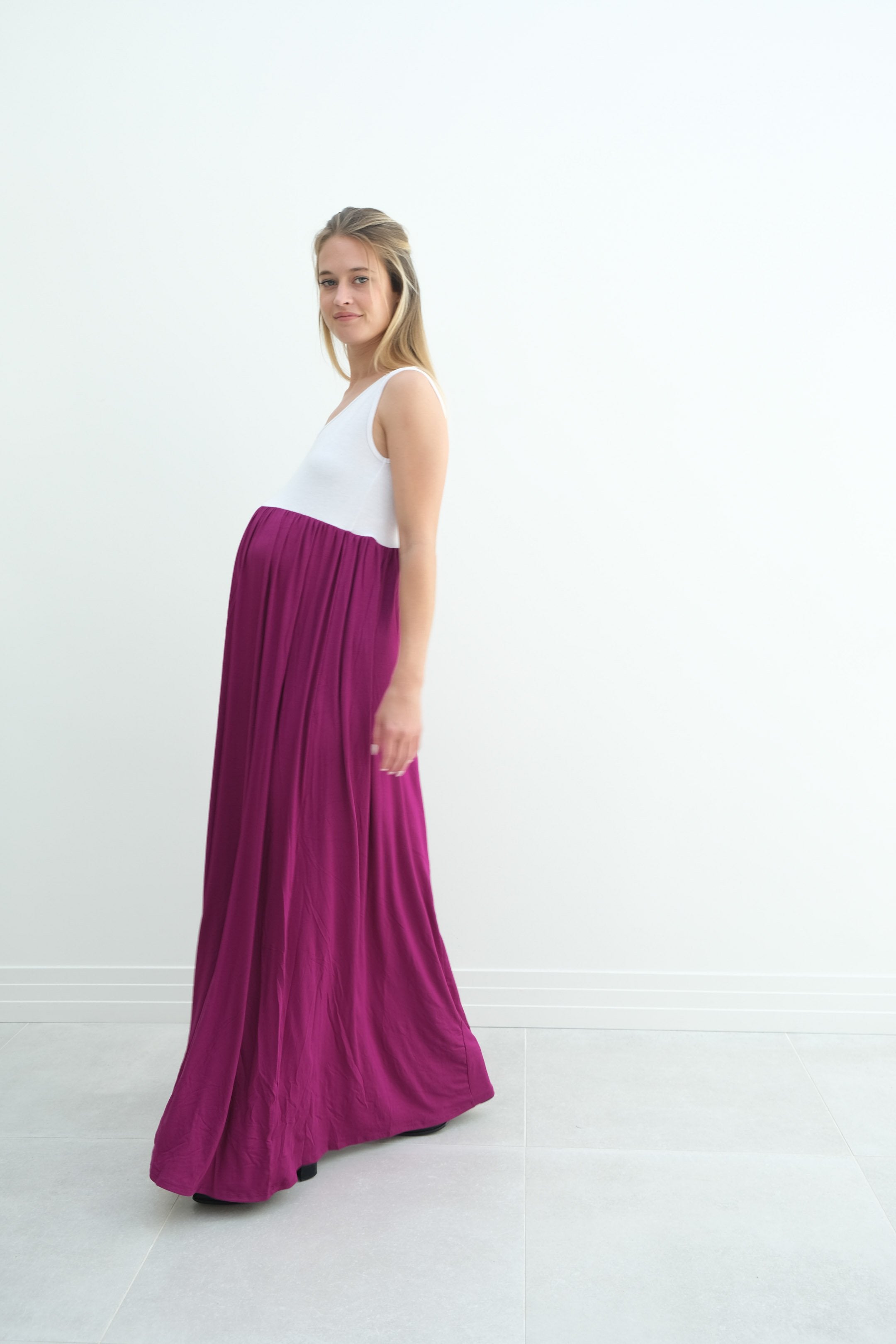 Annabelle | Maternity Maxi Tank Dress With Empire Waist Annabelle | Maternity Maxi Tank Dress With Empire Waist