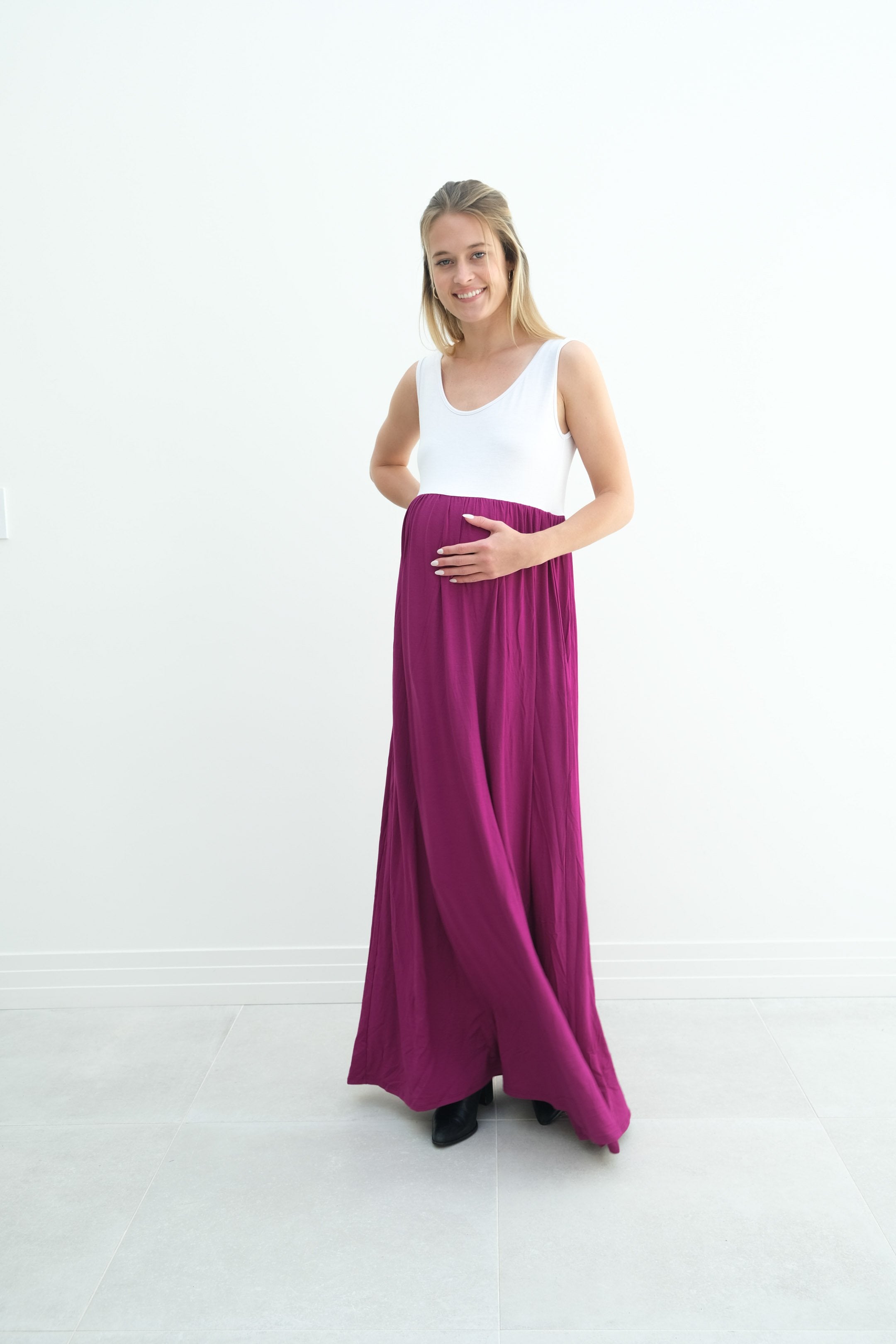 Annabelle | Maternity Maxi Tank Dress With Empire Waist Annabelle | Maternity Maxi Tank Dress With Empire Waist
