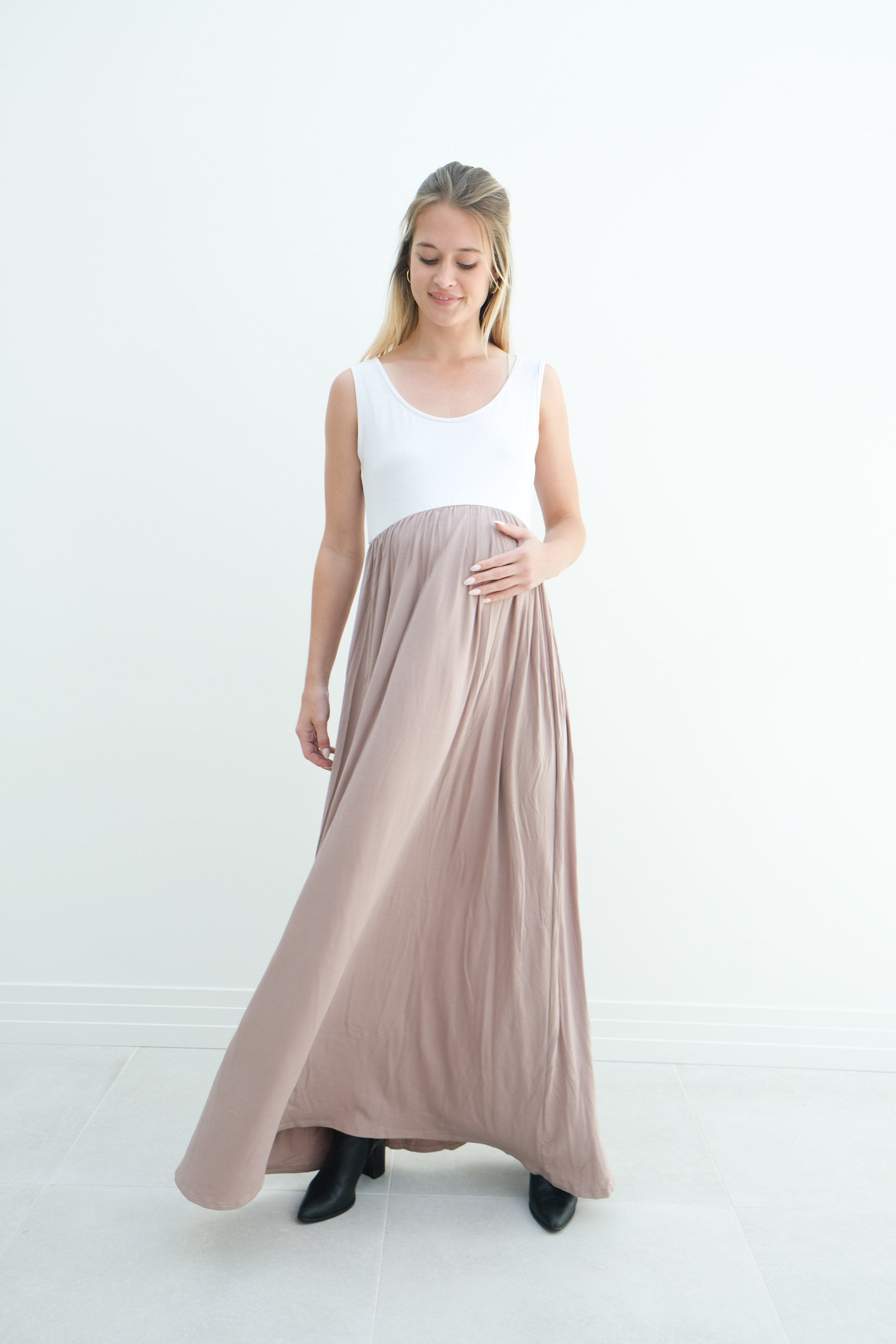 Annabelle | Maternity Maxi Tank Dress With Empire Waist Annabelle | Maternity Maxi Tank Dress With Empire Waist