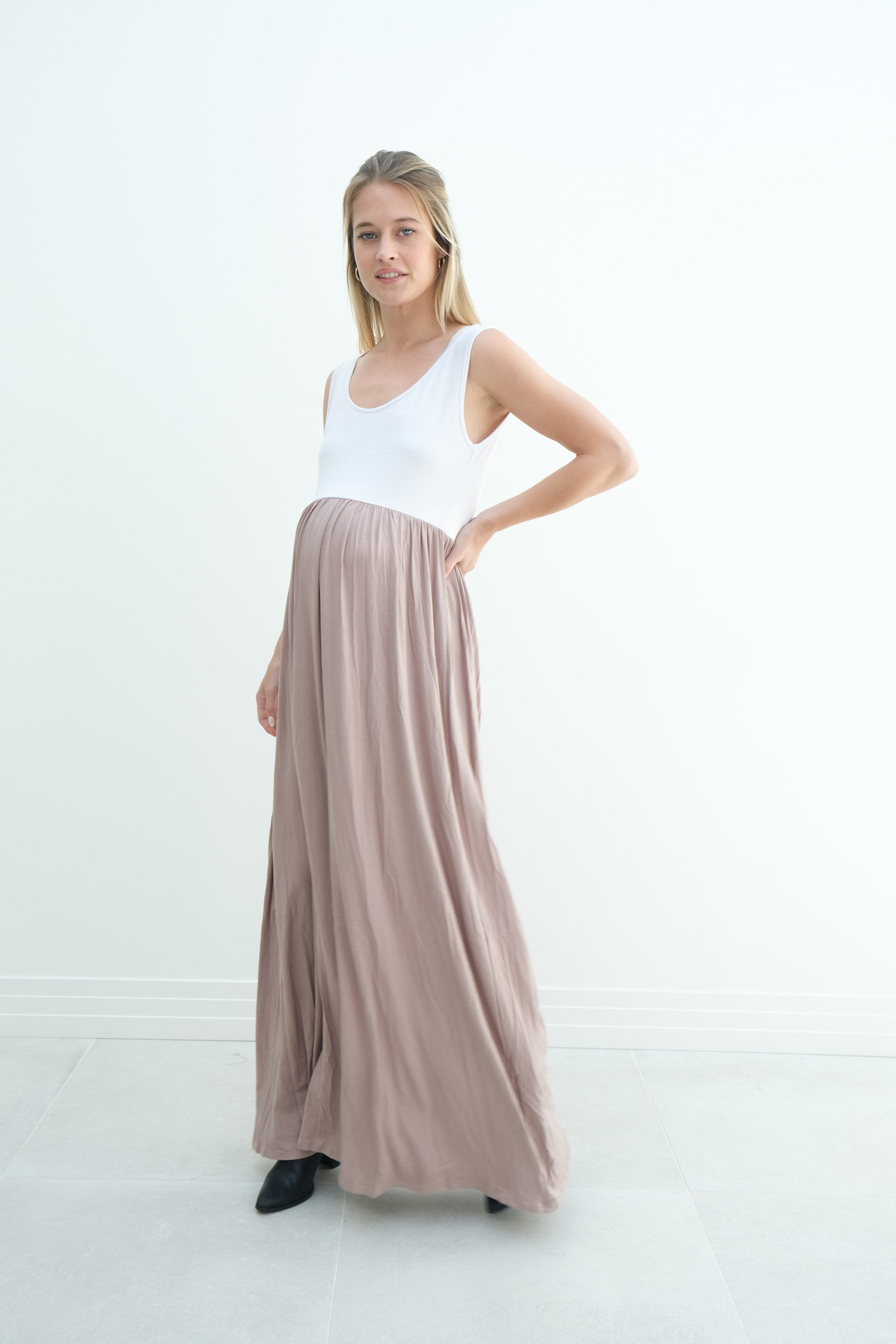 Annabelle | Maternity Maxi Tank Dress With Empire Waist Annabelle | Maternity Maxi Tank Dress With Empire Waist