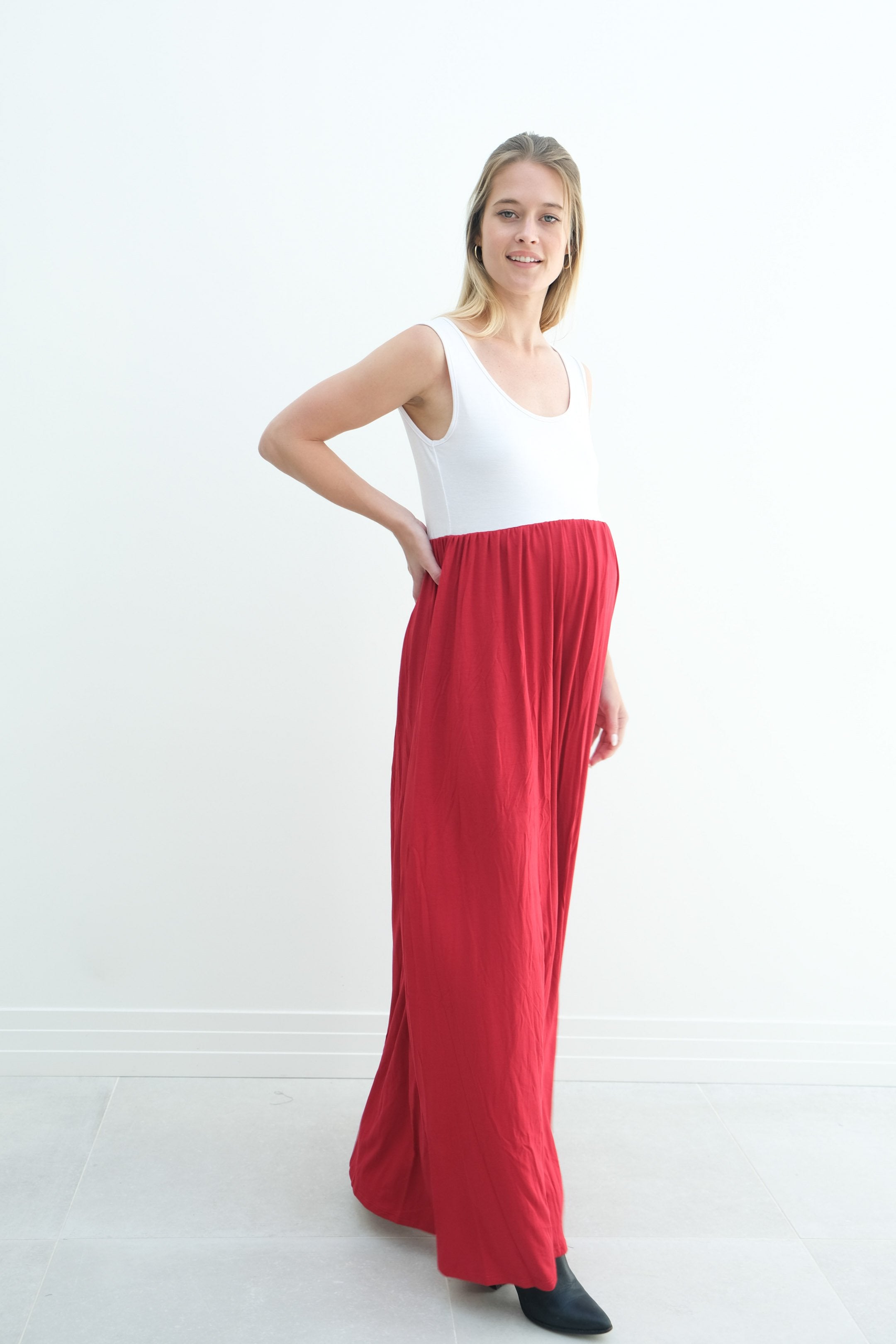Annabelle | Maternity Maxi Tank Dress With Empire Waist Annabelle | Maternity Maxi Tank Dress With Empire Waist