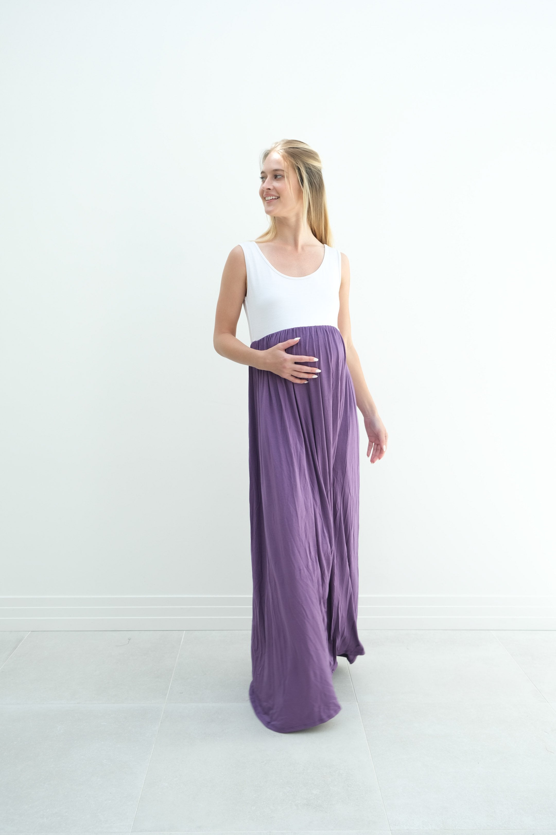 Annabelle | Maternity Maxi Tank Dress With Empire Waist Annabelle | Maternity Maxi Tank Dress With Empire Waist
