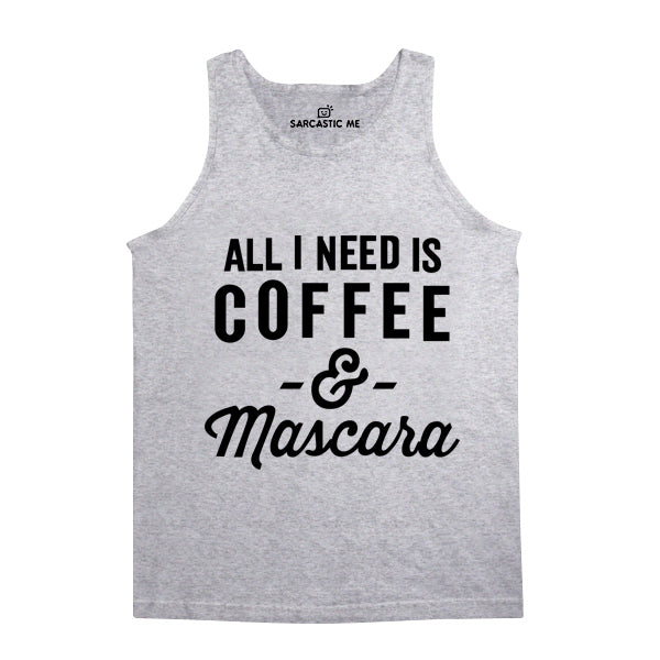Coffee And Mascara Unisex Tank Top Coffee And Mascara Gray Unisex Tank Top | Sarcastic Me