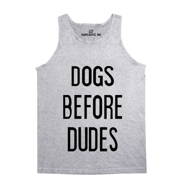 Dogs Before Dudes Unisex Tank Top Dogs Before Dudes Gray Unisex Tank Top | Sarcastic Me