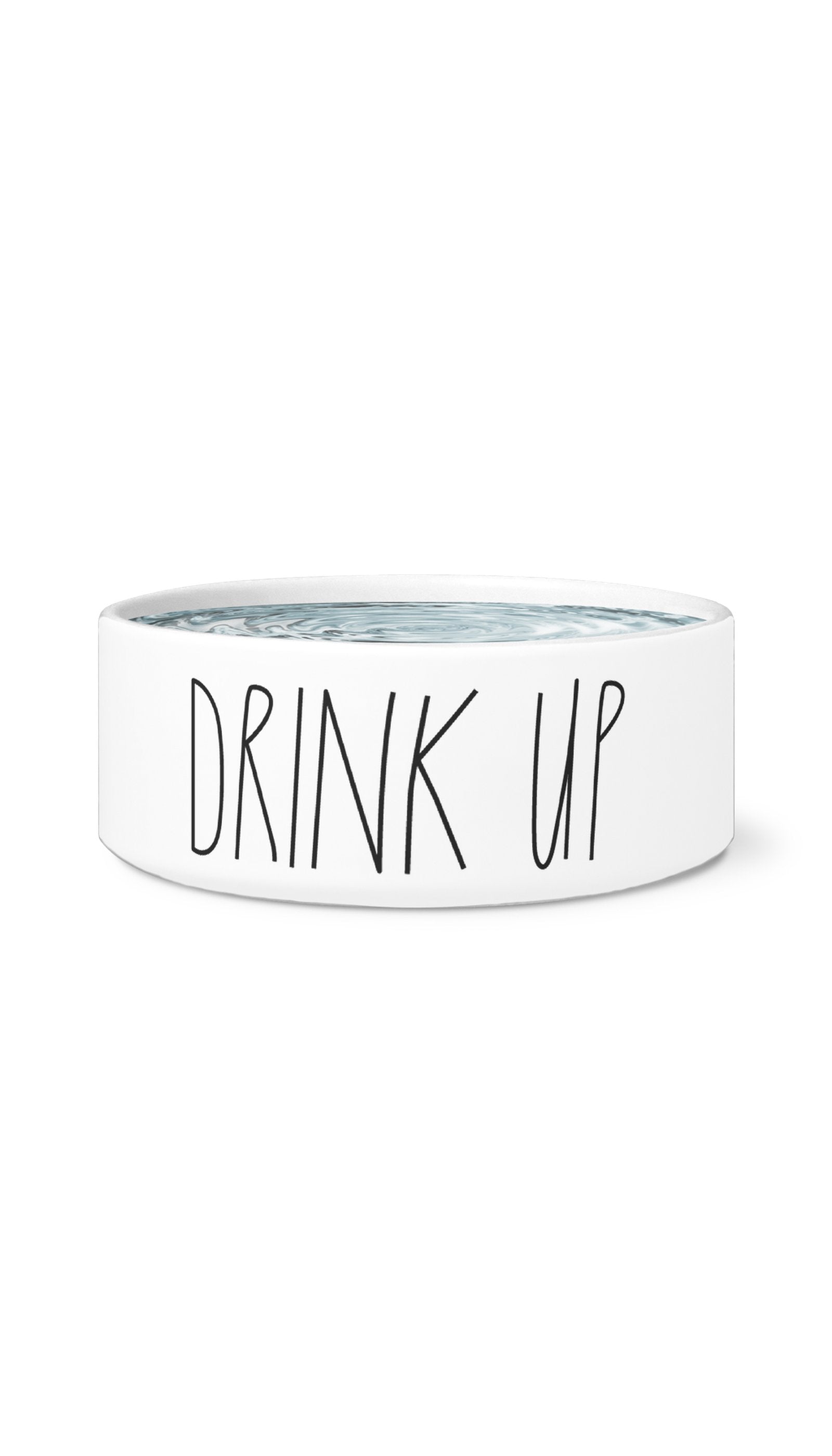Drink Up Pet Bowl Drink Up White Pet Bowl | Sarcastic Me