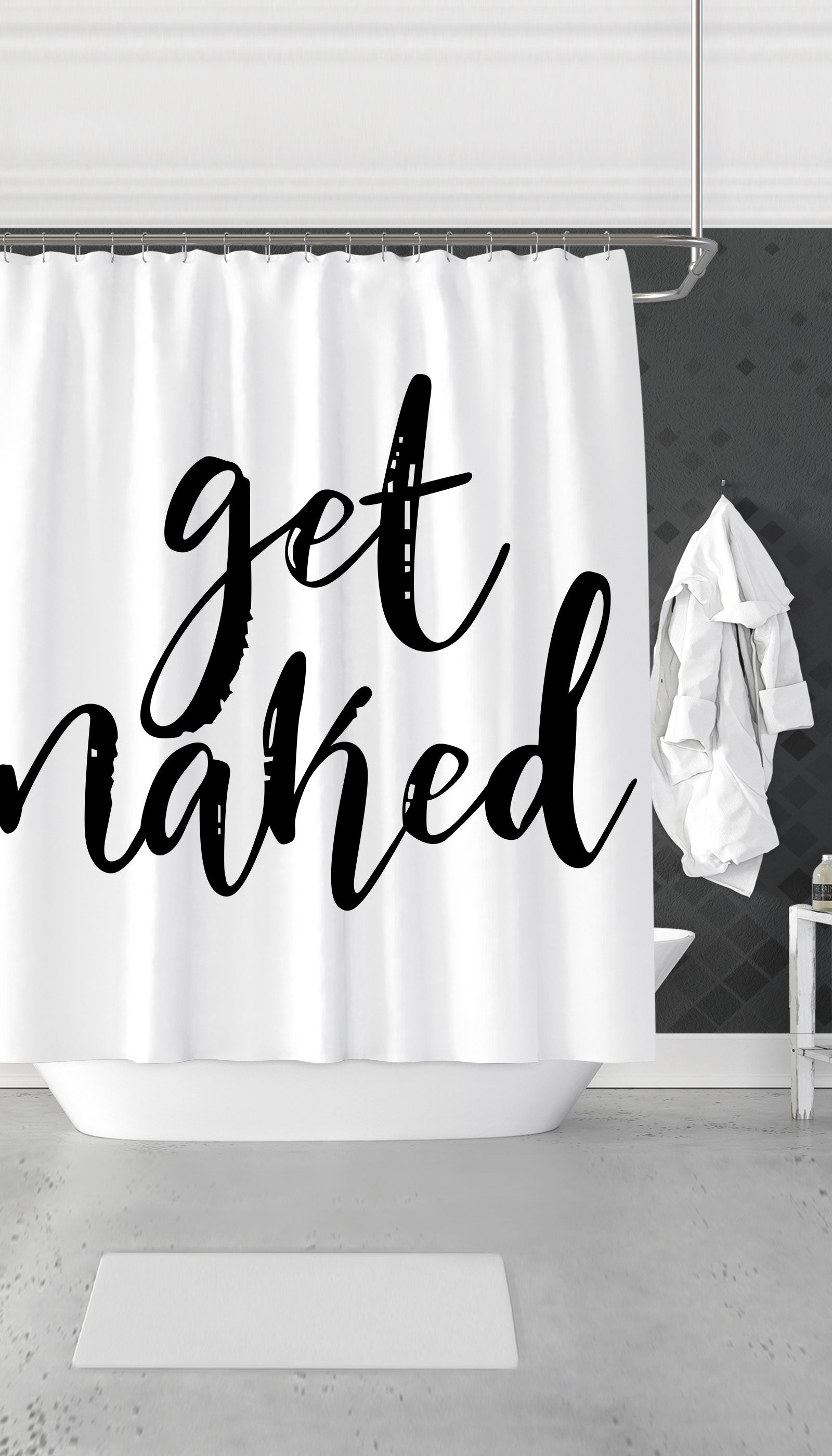 Get Naked Funny Shower Curtain Get Naked Funny & Clever Dorm Shower Curtain Gift | Sarcastic ME
