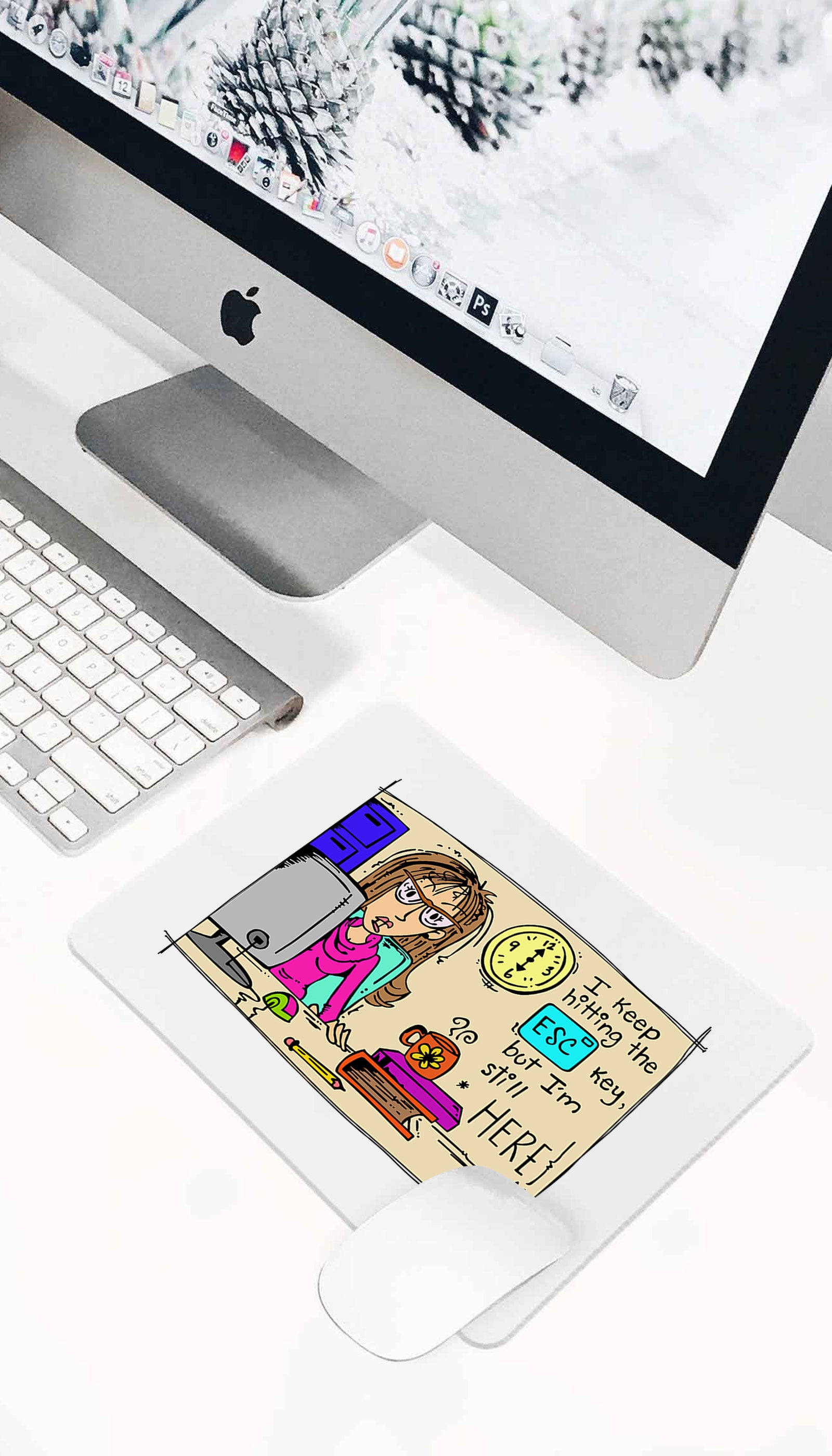 I Keep Hitting The ESC Key Mouse Pad I Keep Hitting The ESC Key Funny Office Mouse Pad