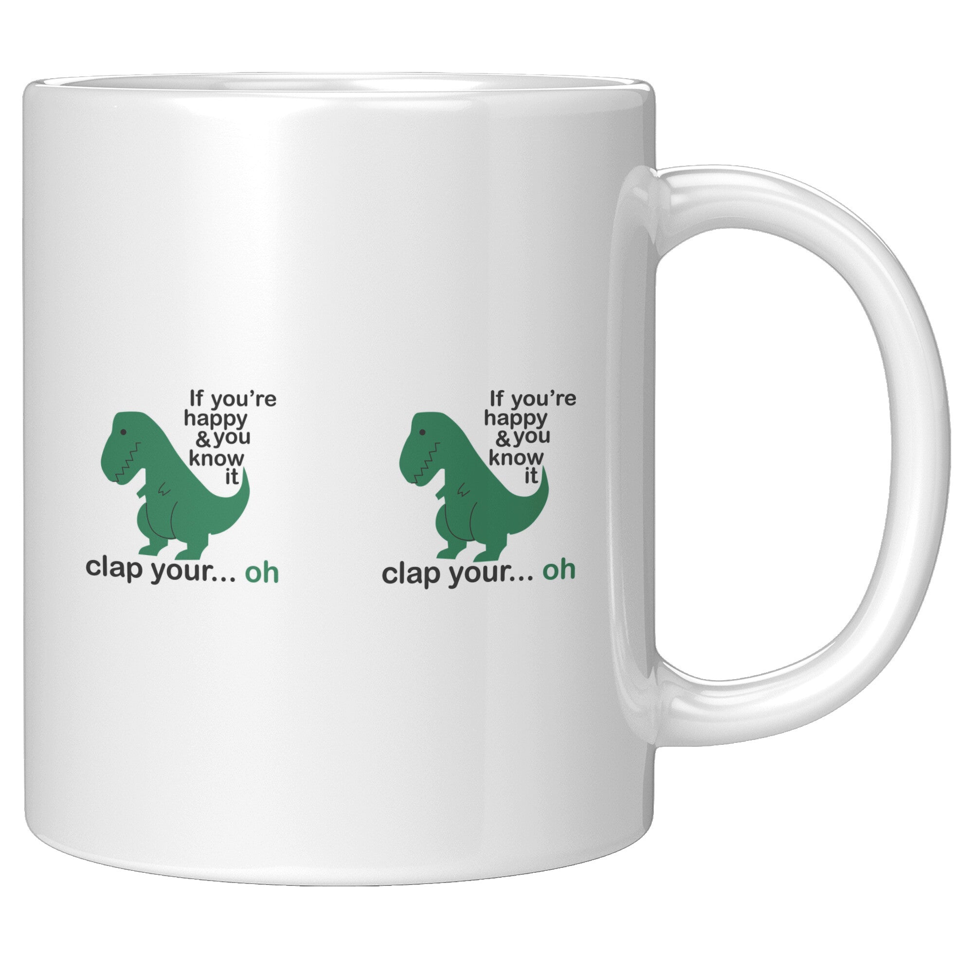 If You're Happy And You Know It T-Rex Funny Coffee Mug If You're Happy And You Know It T-Rex Funny Coffee Mug