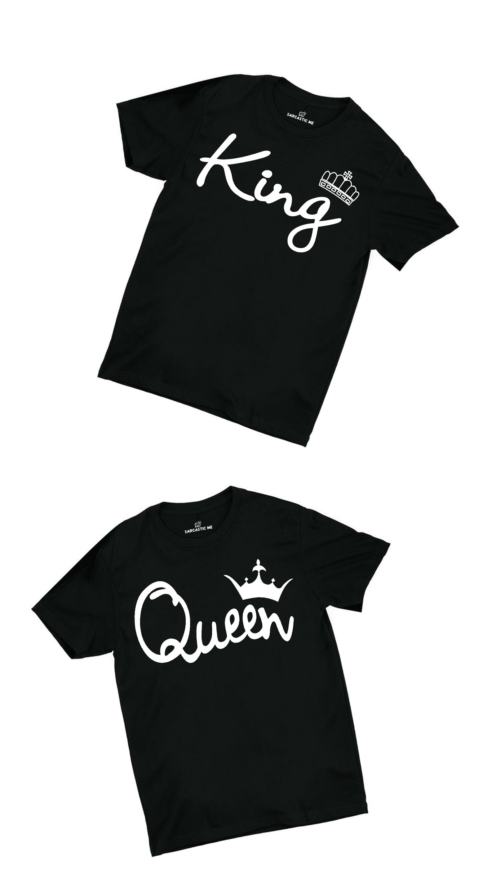 King & Queen Couples Unisex T-shirt Set King & Queen Black Couples T-shirt Set | Sarcastic ME