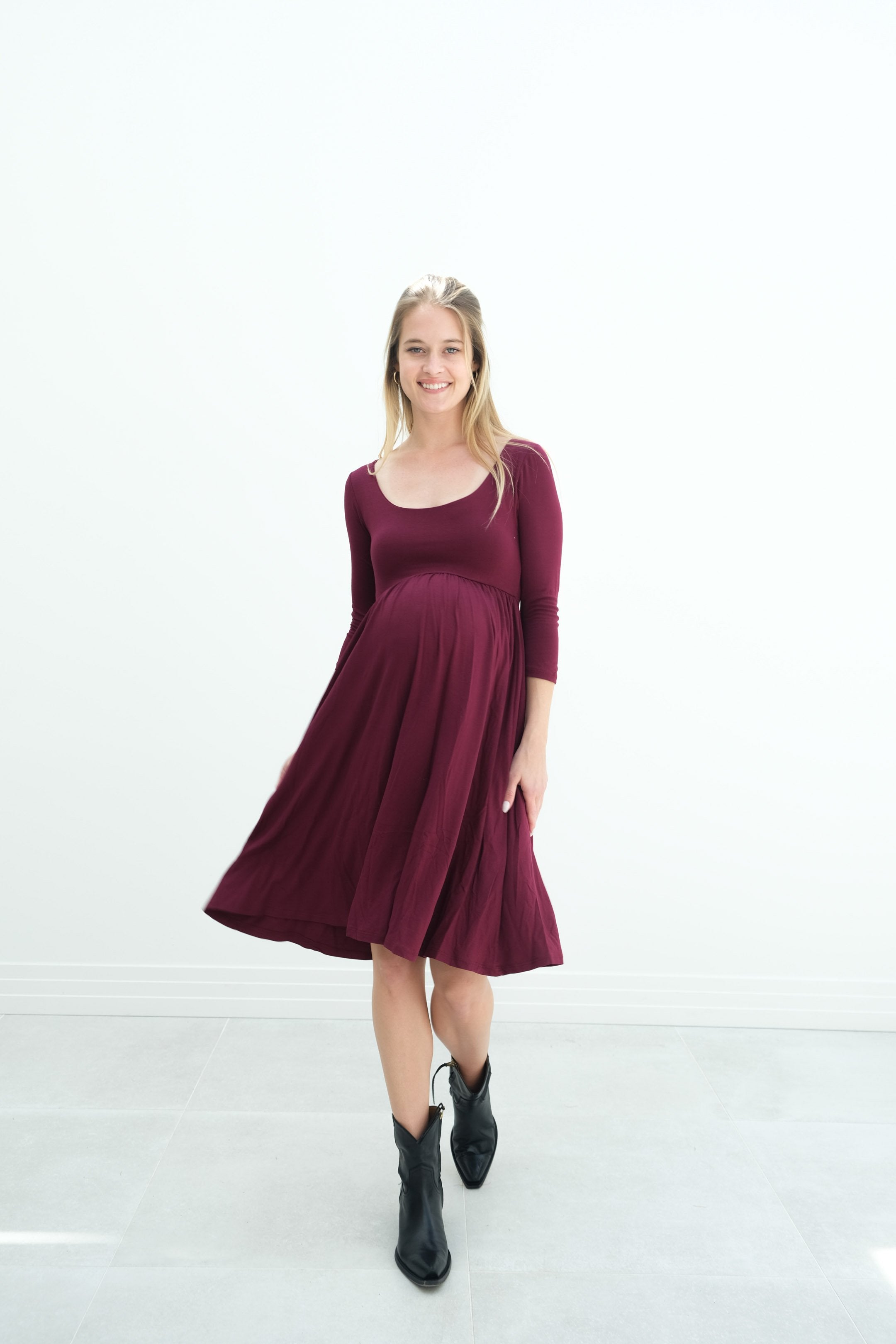 Tatiana | Long Sleeve Flowy Maternity Dress With Empire Waist Tatiana | Long Sleeve Flowy Maternity Dress With Empire Waist
