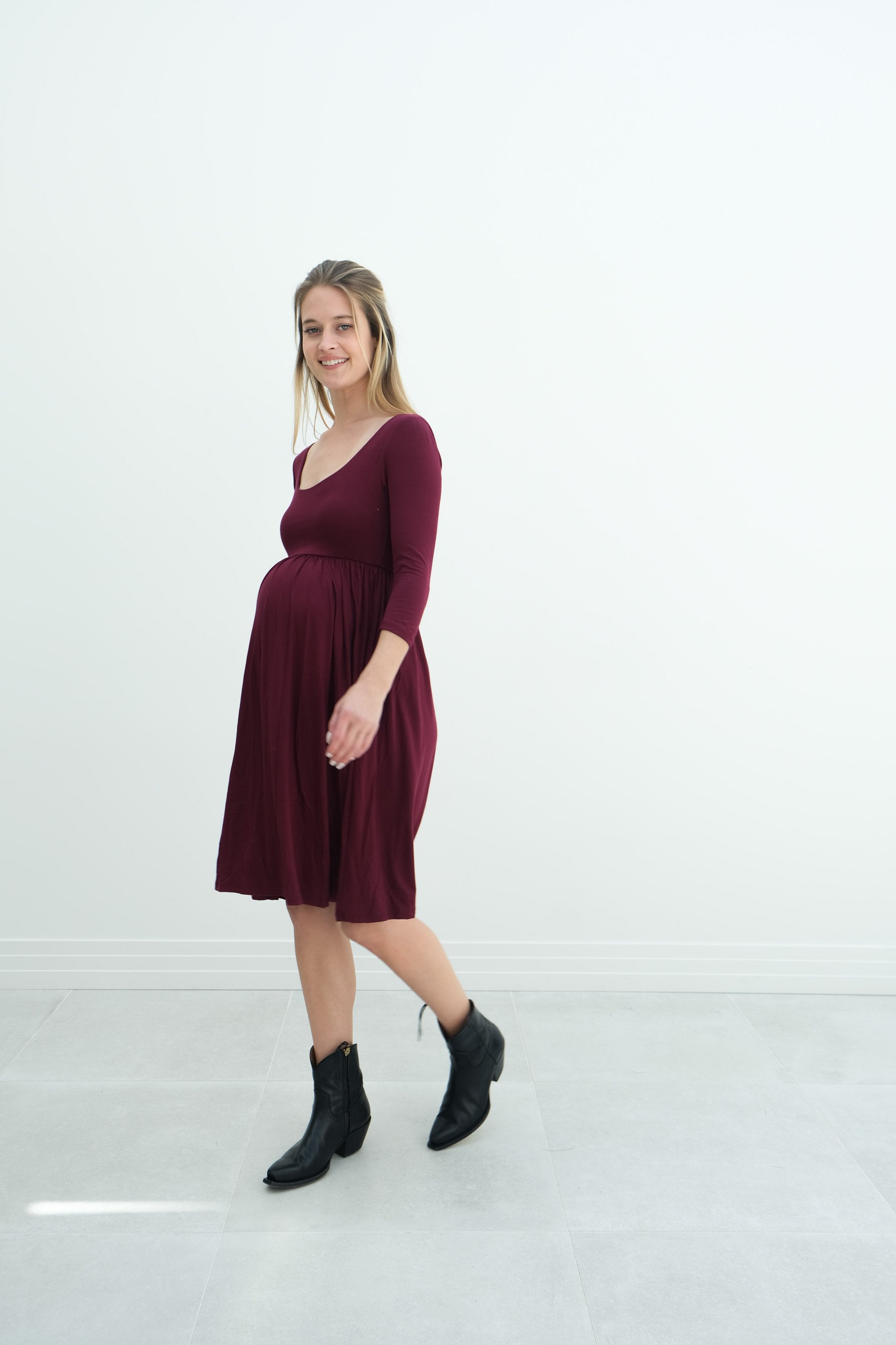 Tatiana | Long Sleeve Flowy Maternity Dress With Empire Waist Tatiana | Long Sleeve Flowy Maternity Dress With Empire Waist