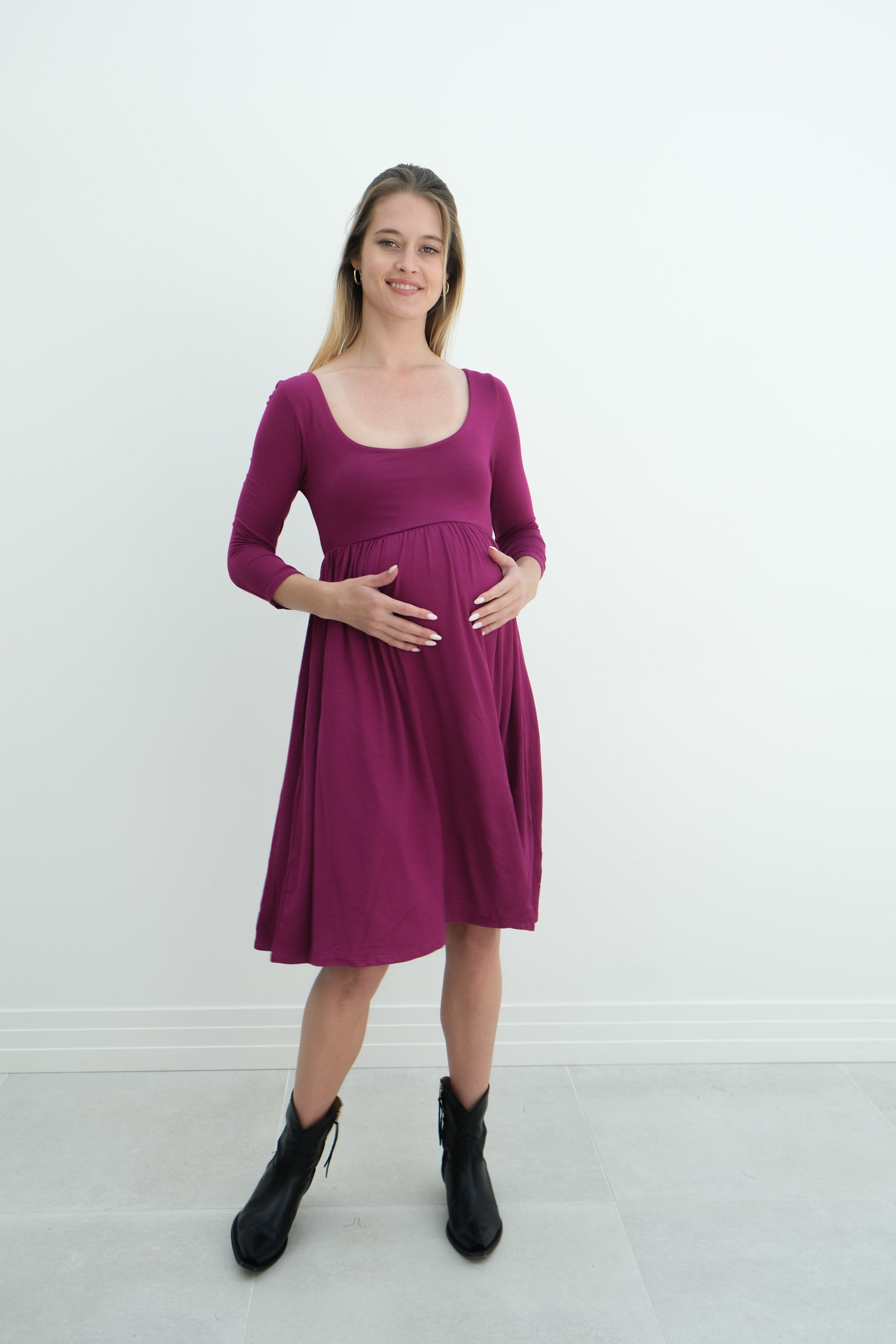 Tatiana | Long Sleeve Flowy Maternity Dress With Empire Waist Tatiana | Long Sleeve Flowy Maternity Dress With Empire Waist