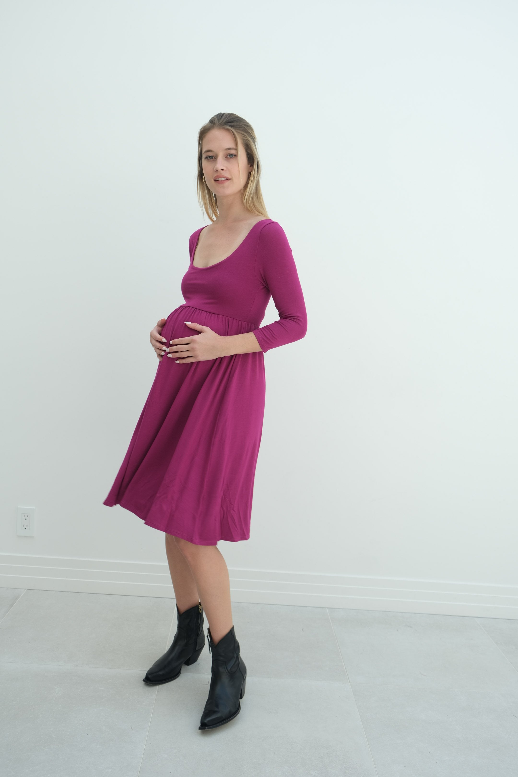 Tatiana | Long Sleeve Flowy Maternity Dress With Empire Waist Tatiana | Long Sleeve Flowy Maternity Dress With Empire Waist