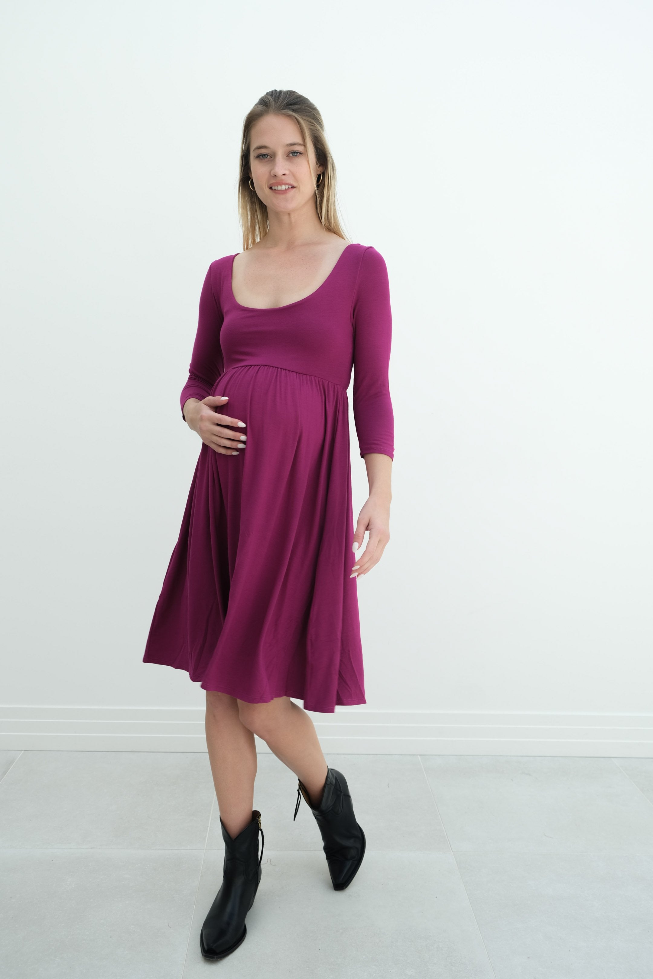 Tatiana | Long Sleeve Flowy Maternity Dress With Empire Waist Tatiana | Long Sleeve Flowy Maternity Dress With Empire Waist