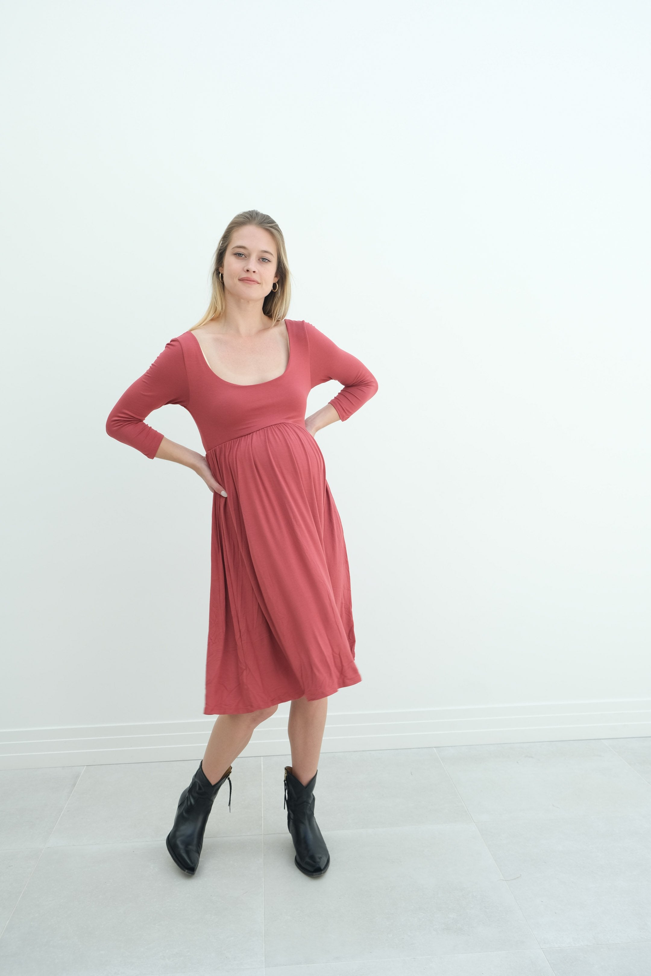 Tatiana | Long Sleeve Flowy Maternity Dress With Empire Waist Tatiana | Long Sleeve Flowy Maternity Dress With Empire Waist