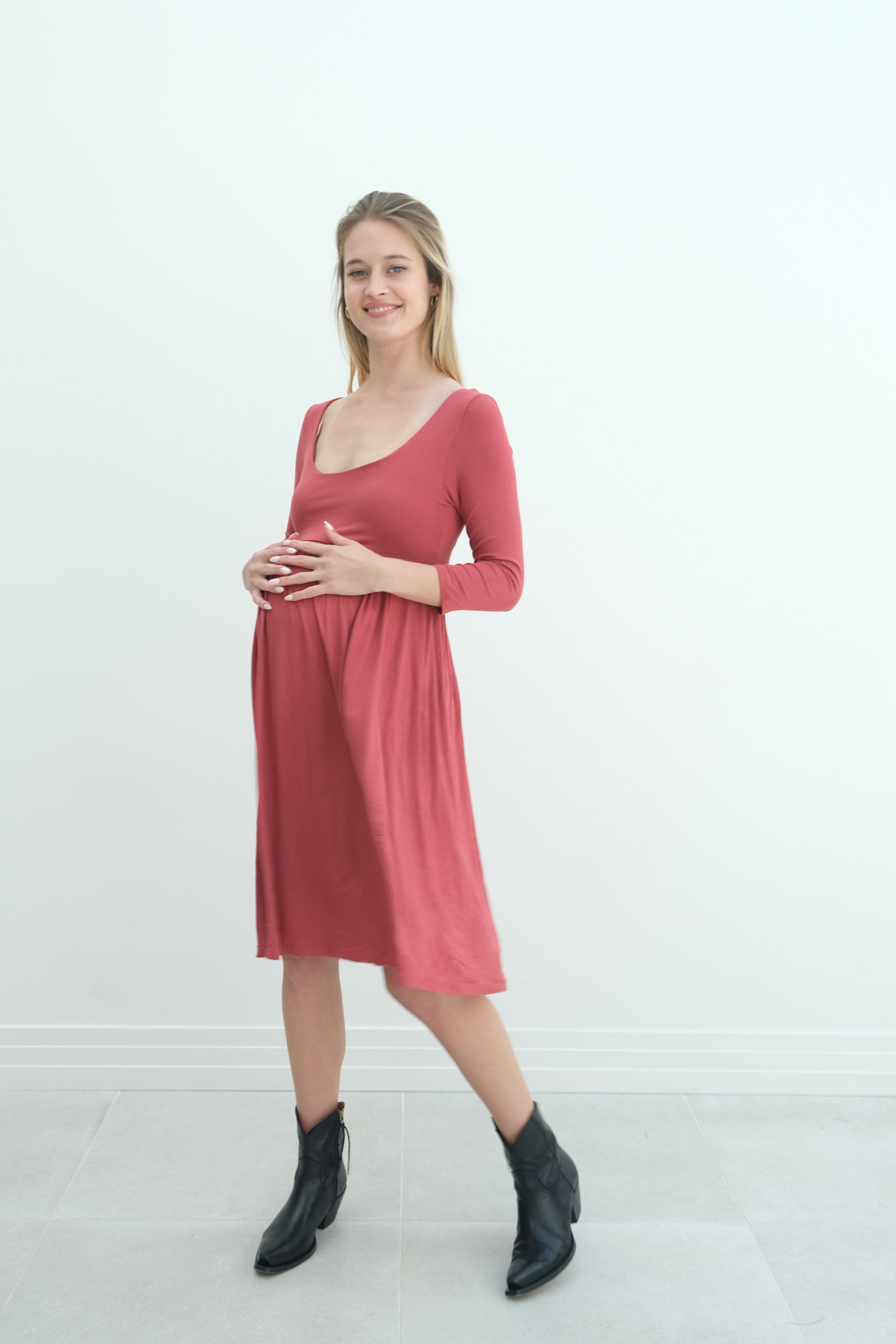 Tatiana | Long Sleeve Flowy Maternity Dress With Empire Waist Tatiana | Long Sleeve Flowy Maternity Dress With Empire Waist