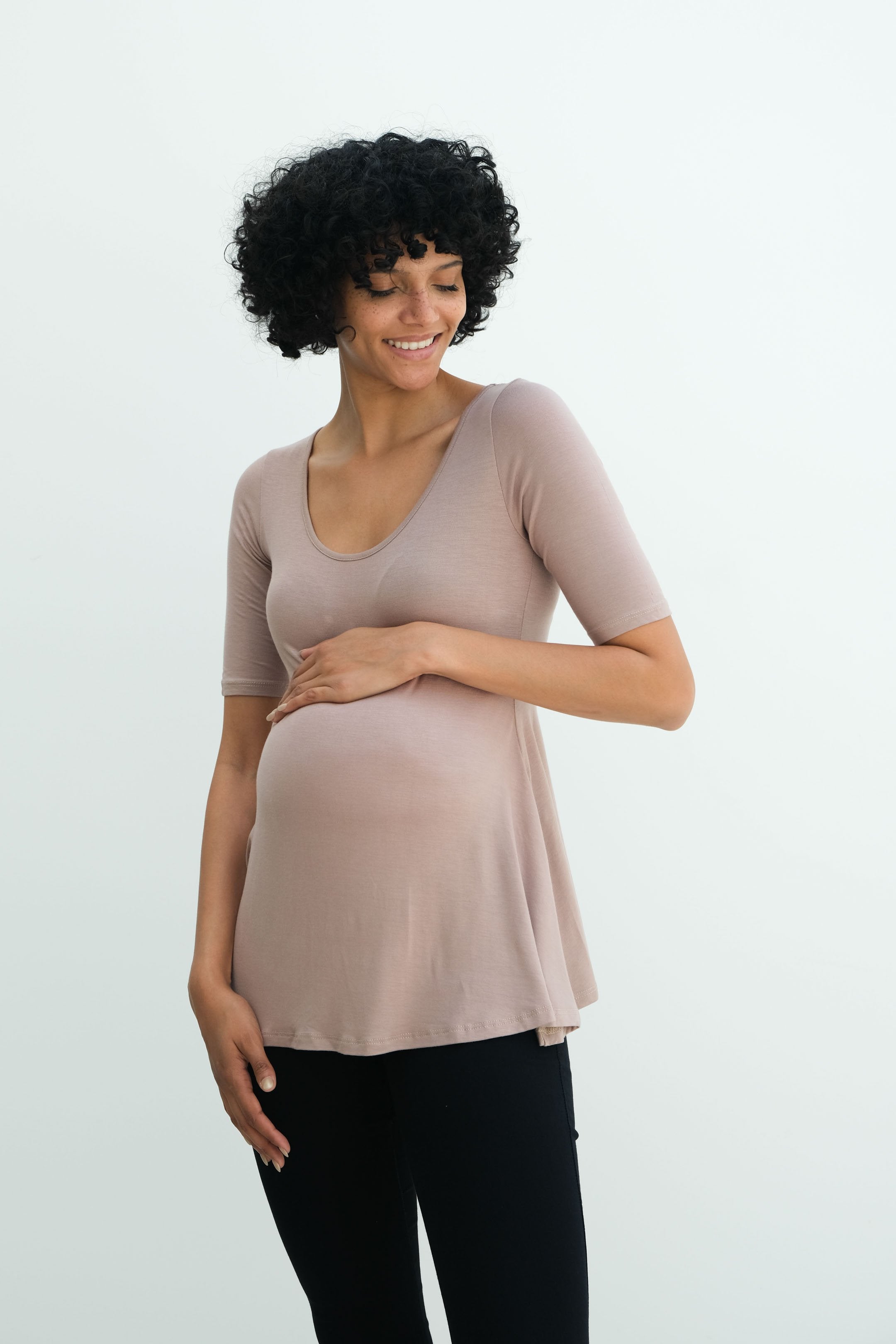 Tori | Cute Mini Fitted Maternity Dress With Short Sleeves Tori | Cute Mini Fitted Maternity Dress With Short Sleeves