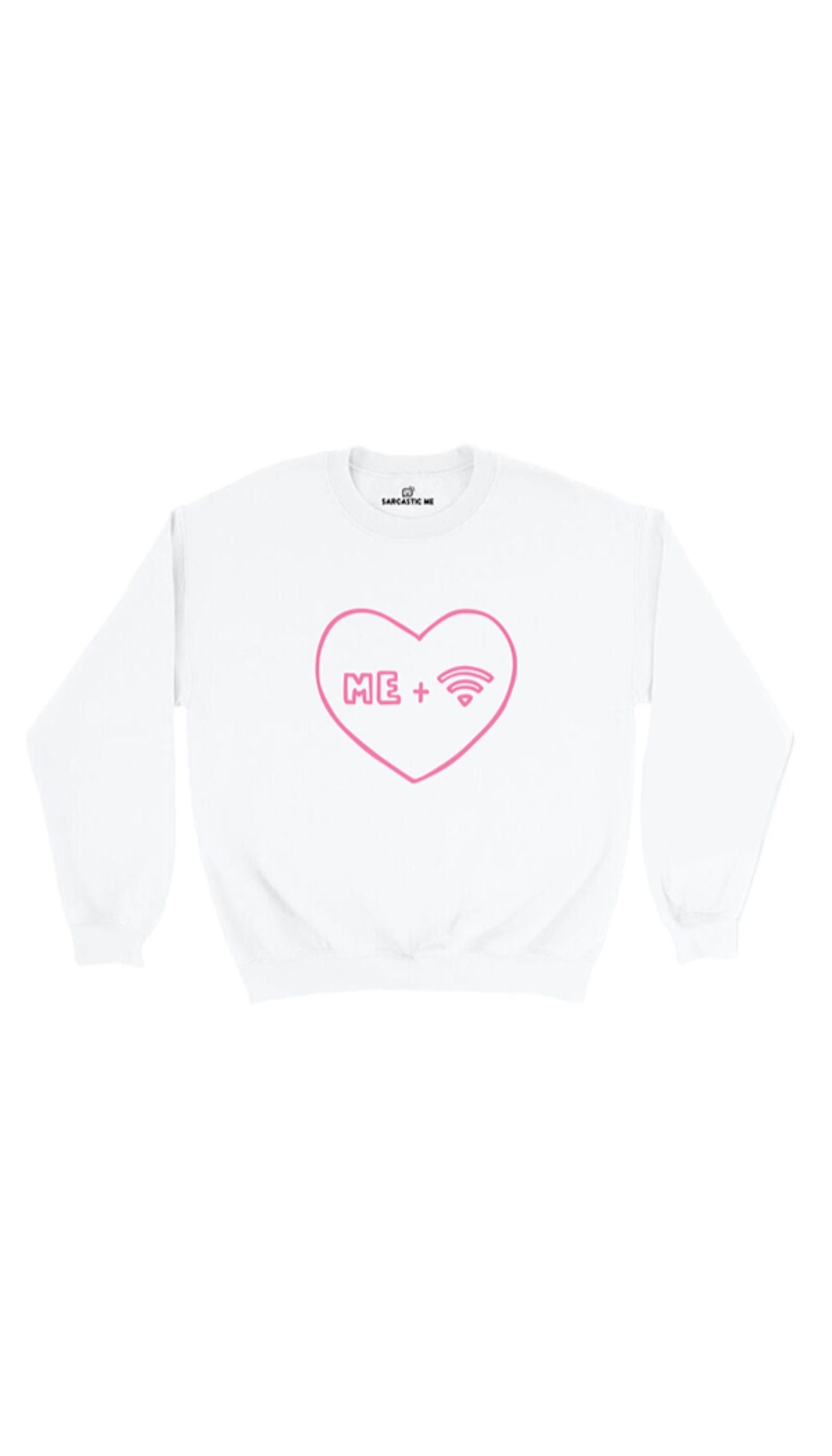 Me Plus Wifi Sweatshirt Me Plus Wifi White Unisex Pullover Sweatshirt | Sarcastic Me