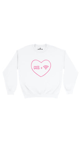 Me Plus Wifi White Unisex Pullover Sweatshirt | Sarcastic Me