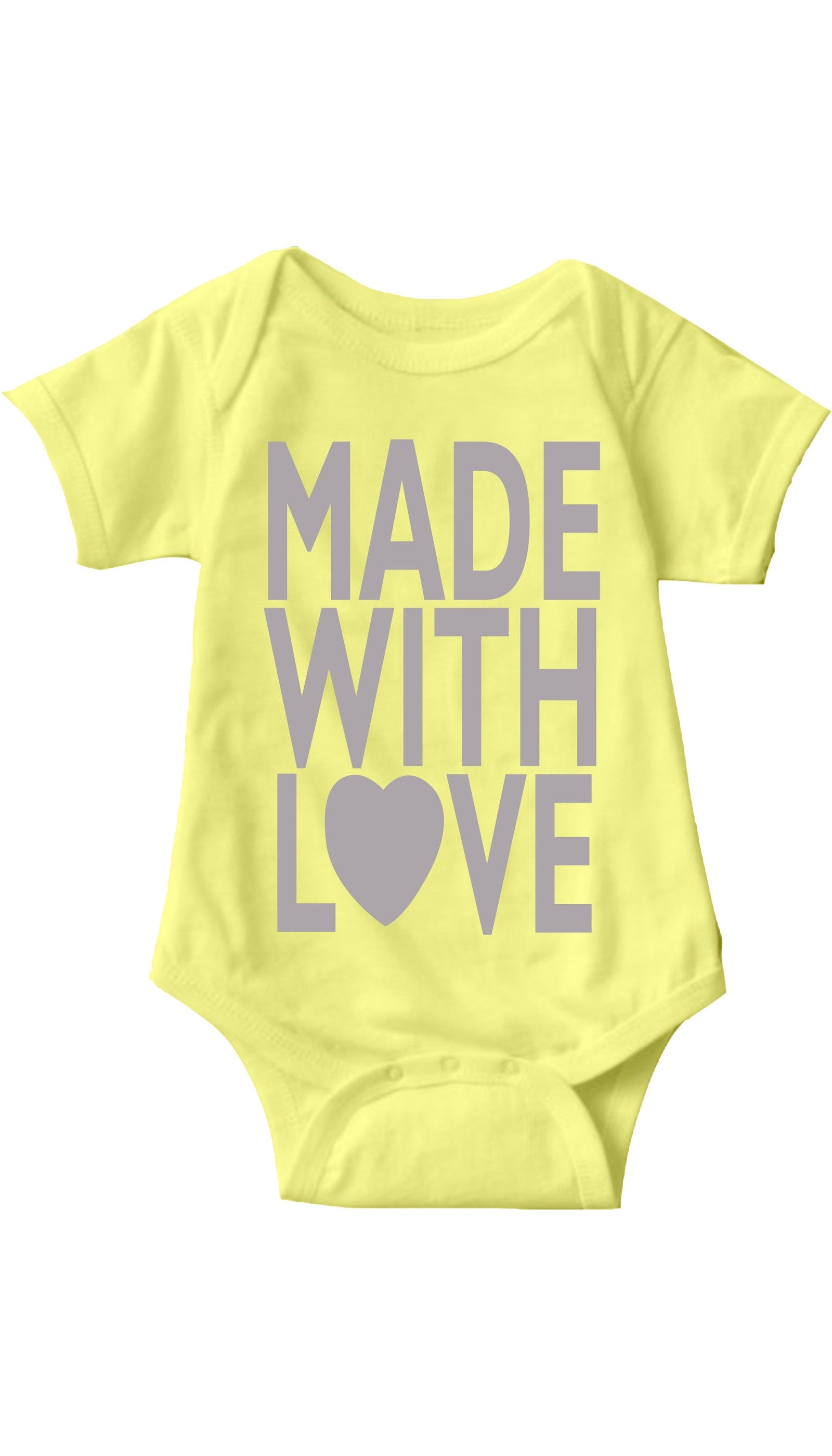 Made With Love Infant Onesie Made With Love Yellow Infant Onesie | Sarcastic ME