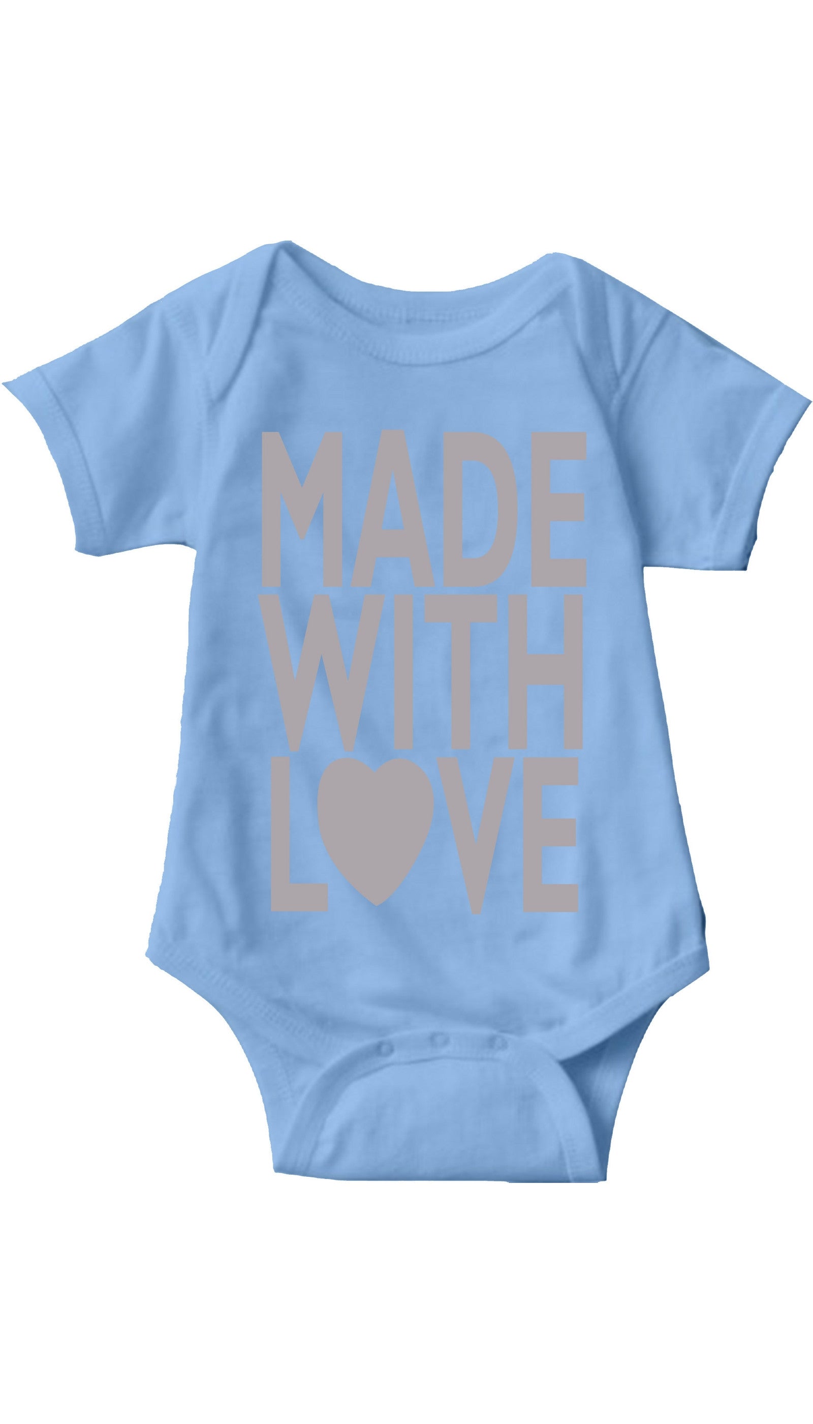 Made With Love Infant Onesie Made With Love Light Blue Infant Onesie | Sarcastic ME