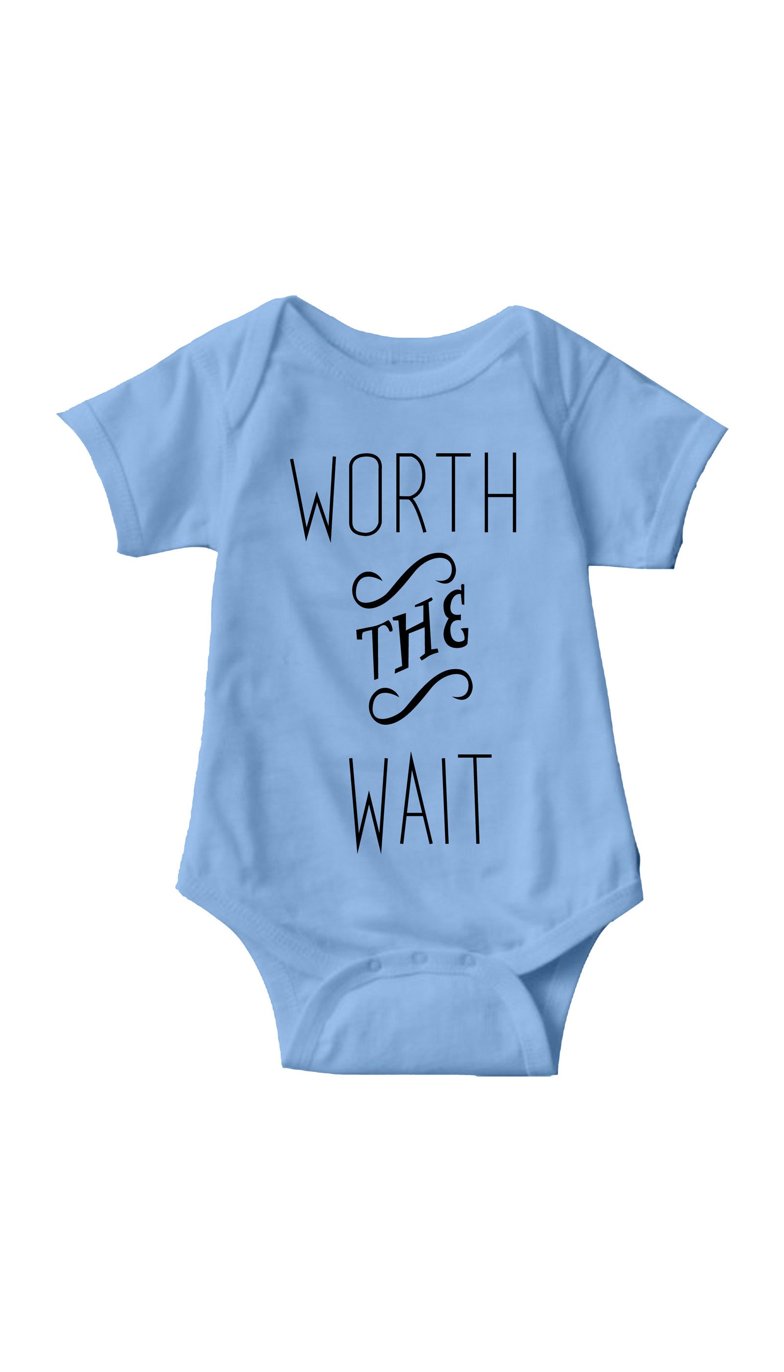Worth The Wait Infant Onesie Worth The Wait Light Blue Infant Onesie | Sarcastic ME