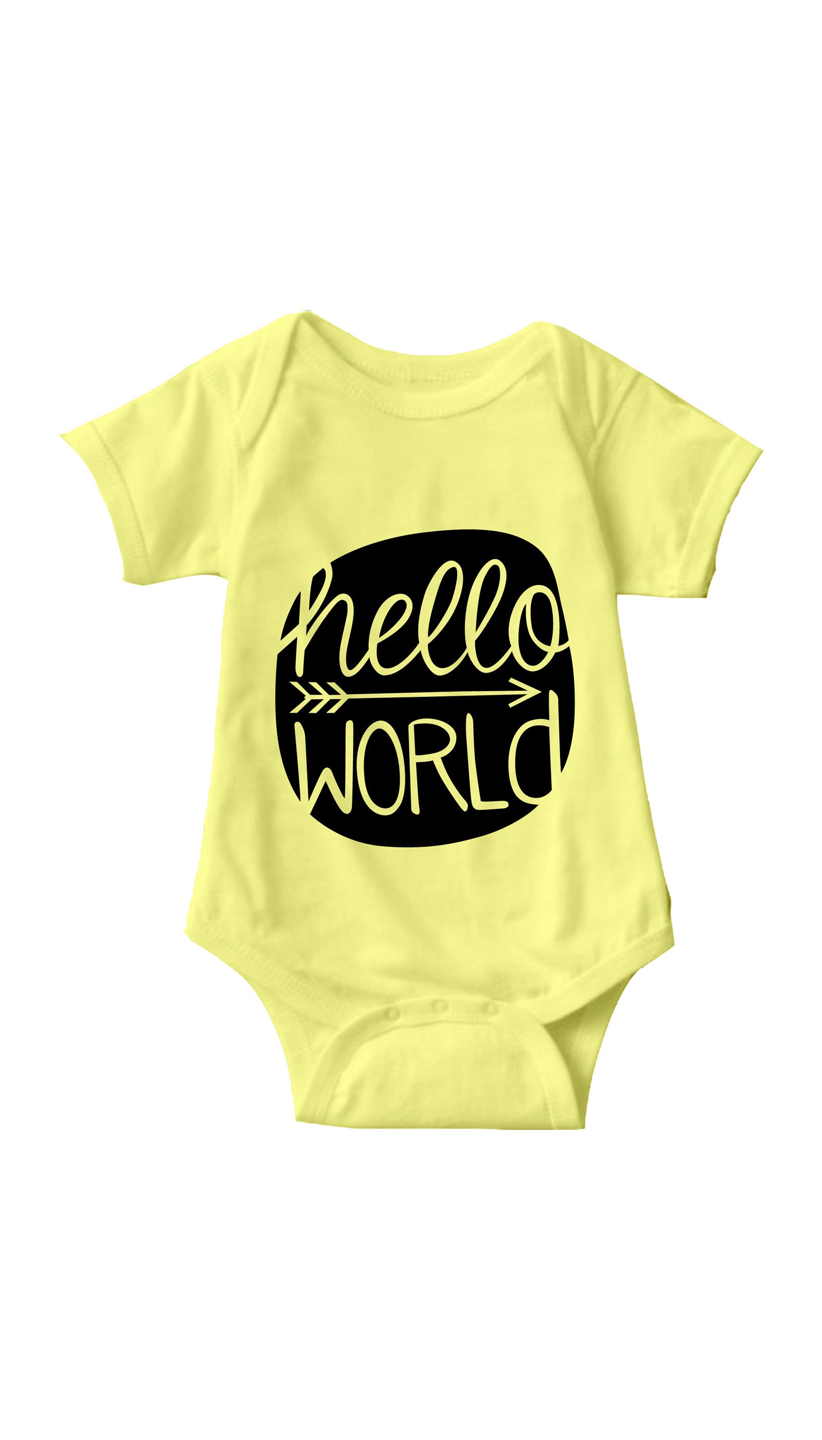 Hello World Infant Onesie Hello World Yellow Infant Onesie | Sarcastic ME