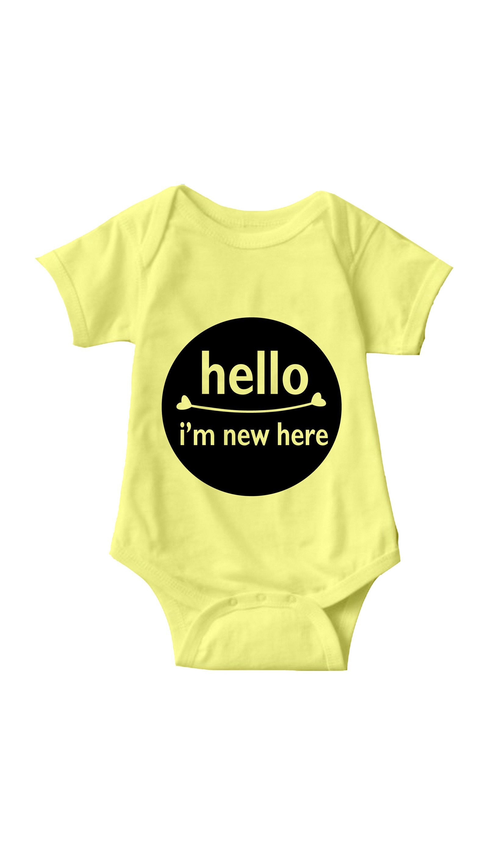 Hello I'm New Here Infant Onesie Hello I'm New Here Yellow Infant Onesie | Sarcastic ME