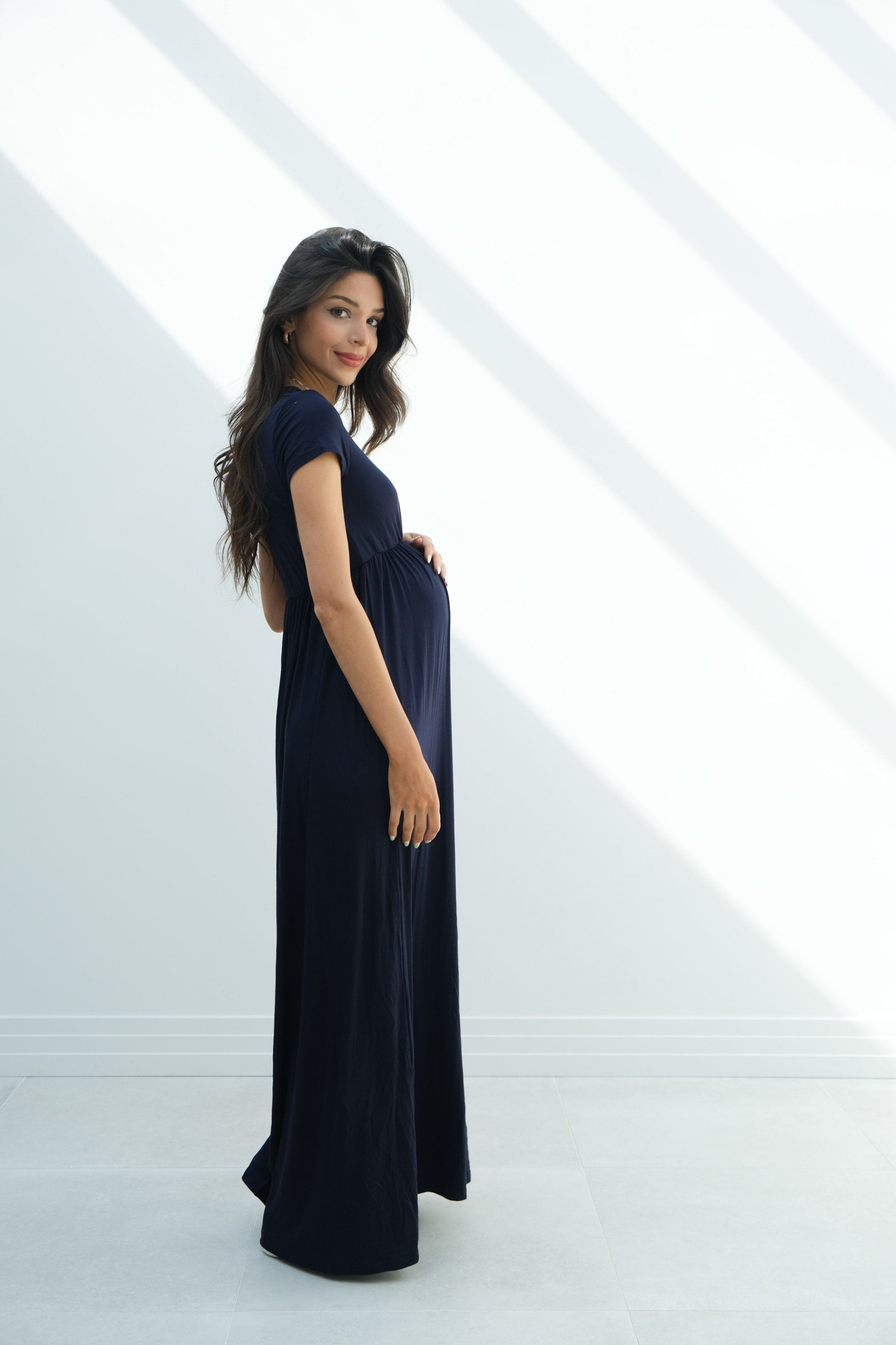 Catalina | Maternity Midi Flowy Wrap Dress with Tie Waist Catalina | Maternity Midi Flowy Wrap Dress with Tie Waist