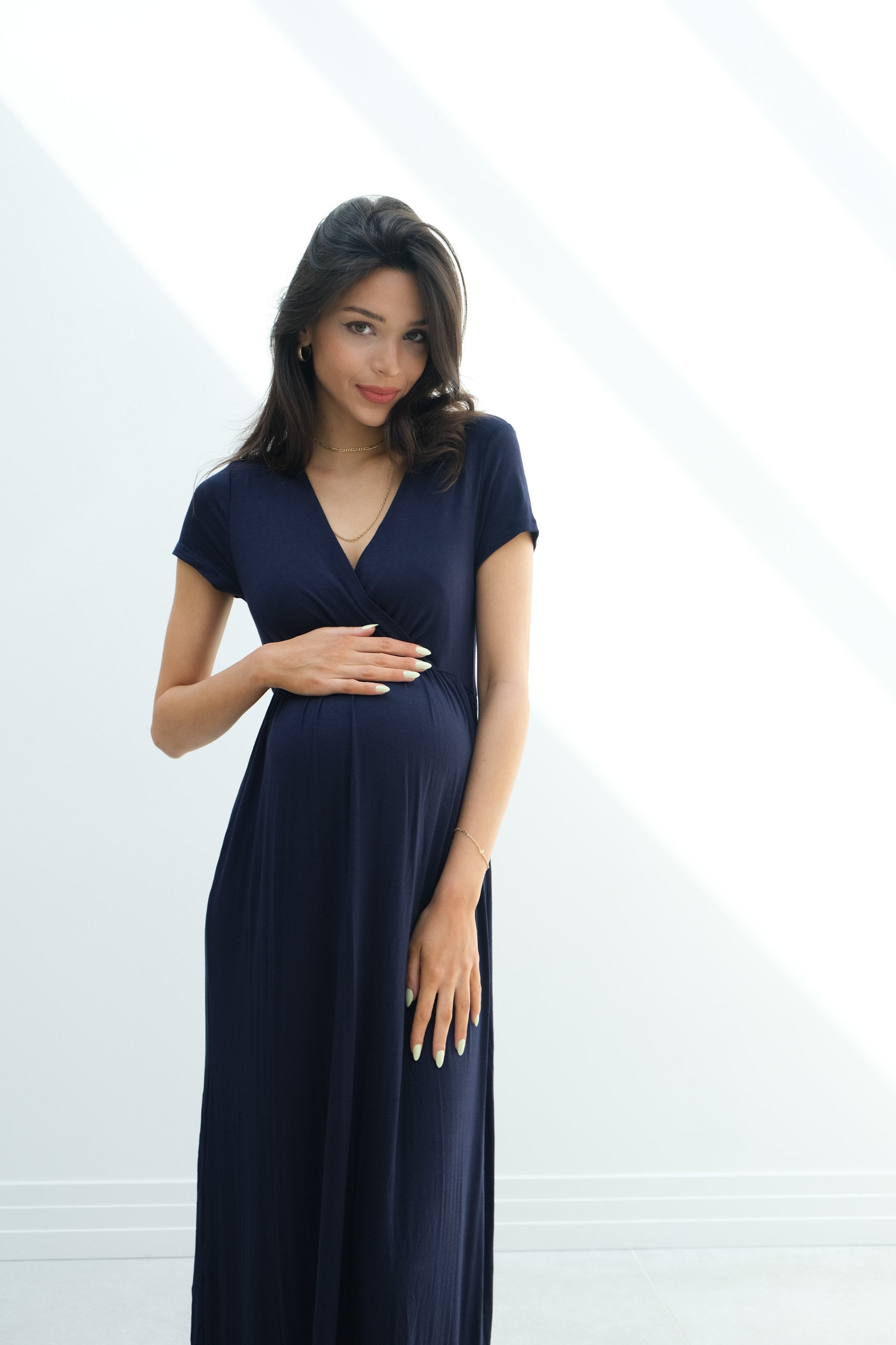 Catalina | Maternity Midi Flowy Wrap Dress with Tie Waist Catalina | Maternity Midi Flowy Wrap Dress with Tie Waist