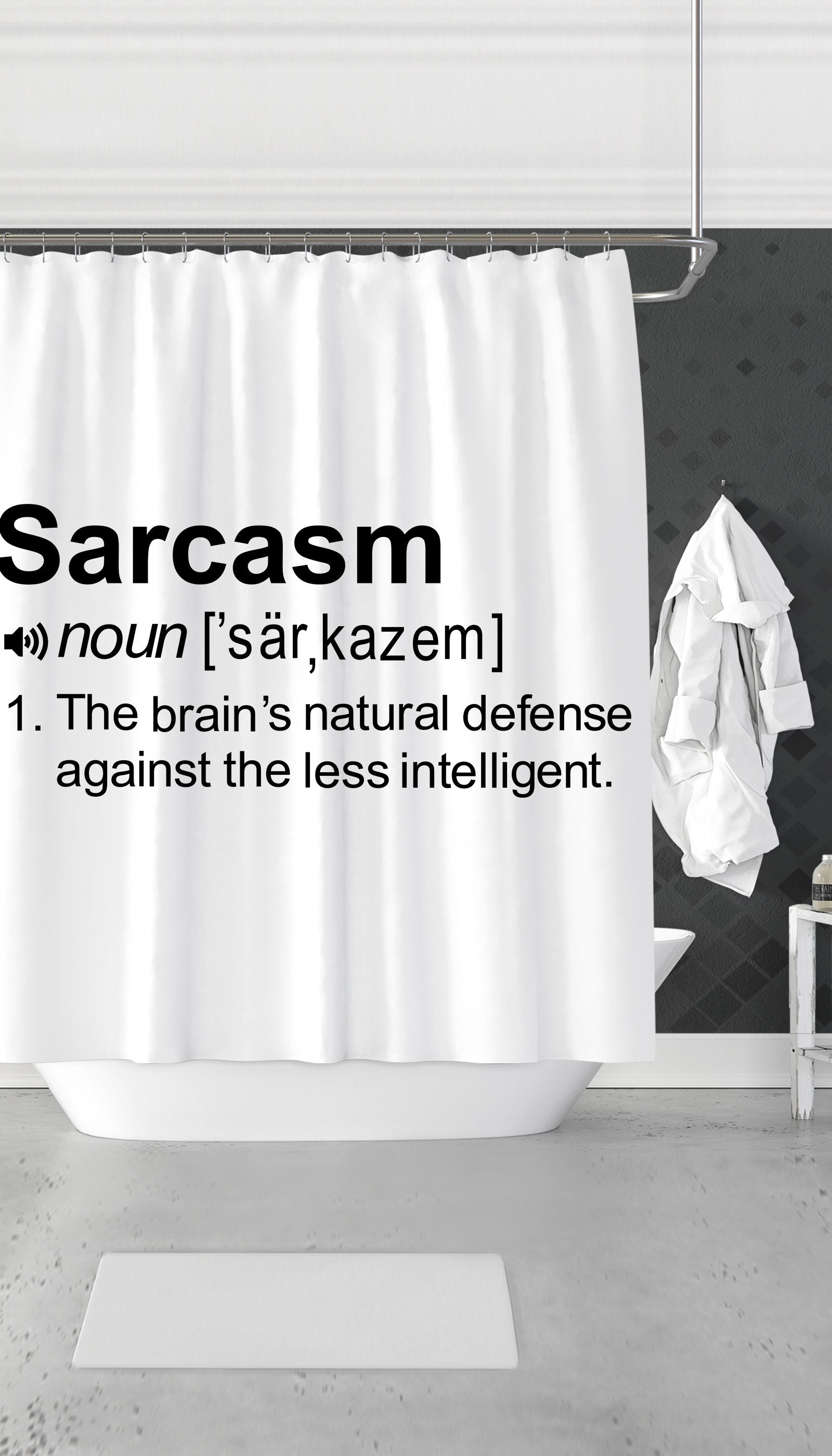 Sarcasm Noun Funny Shower Curtain Sarcasm Noun Funny & Clever Dorm Shower Curtain Gift | Sarcastic ME