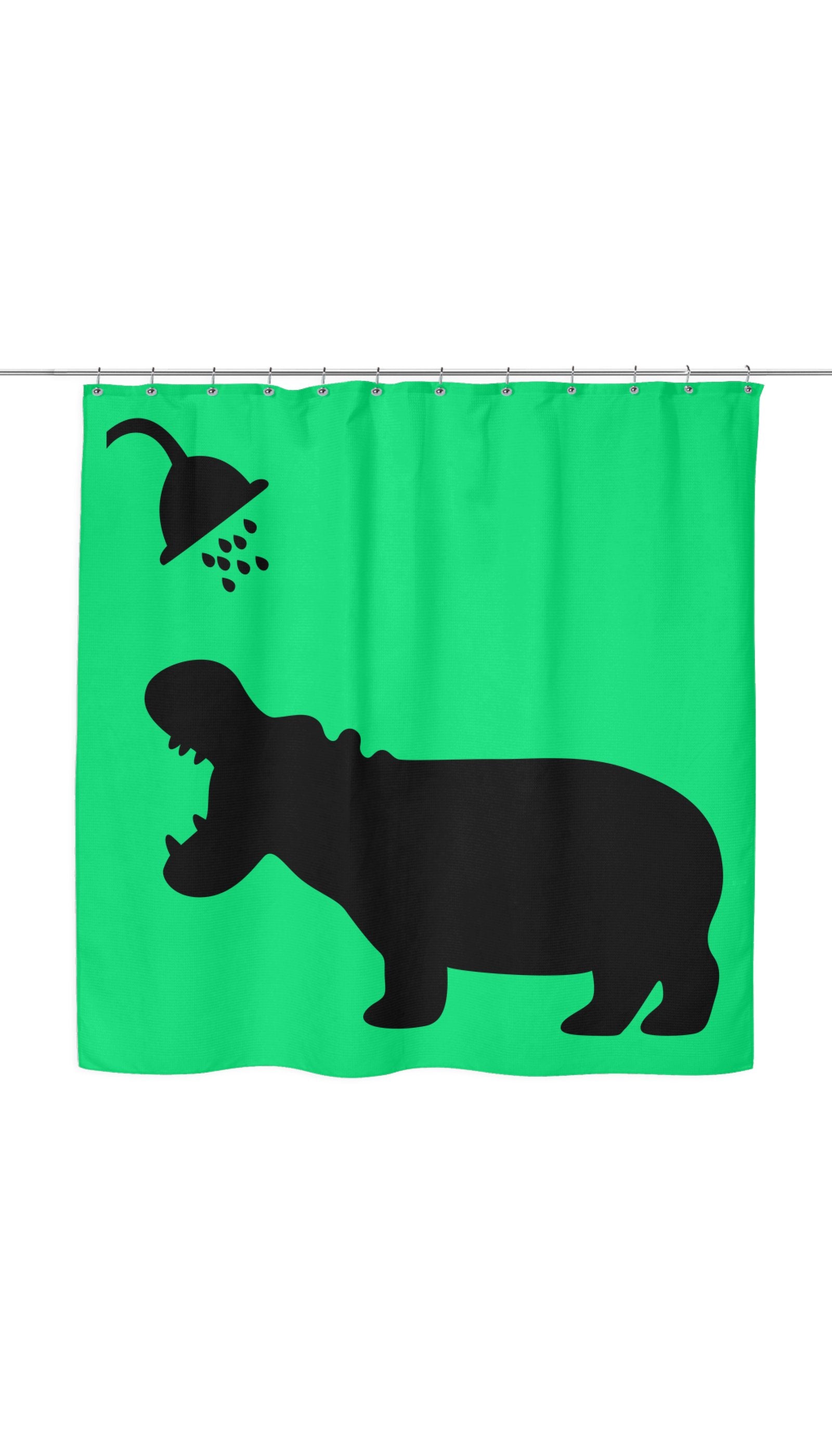 Funny Hippo Shadow Shower Curtain Funny Hippo Shadow Shower Curtain