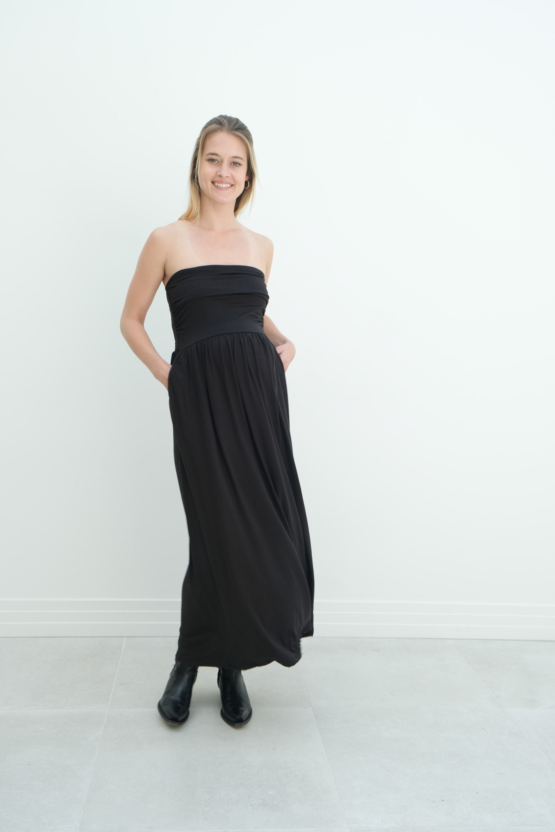 Sasha | Strapless Maxi Maternity Sundress With Empire Waist Sasha | Strapless Maxi Maternity Sundress With Empire Waist