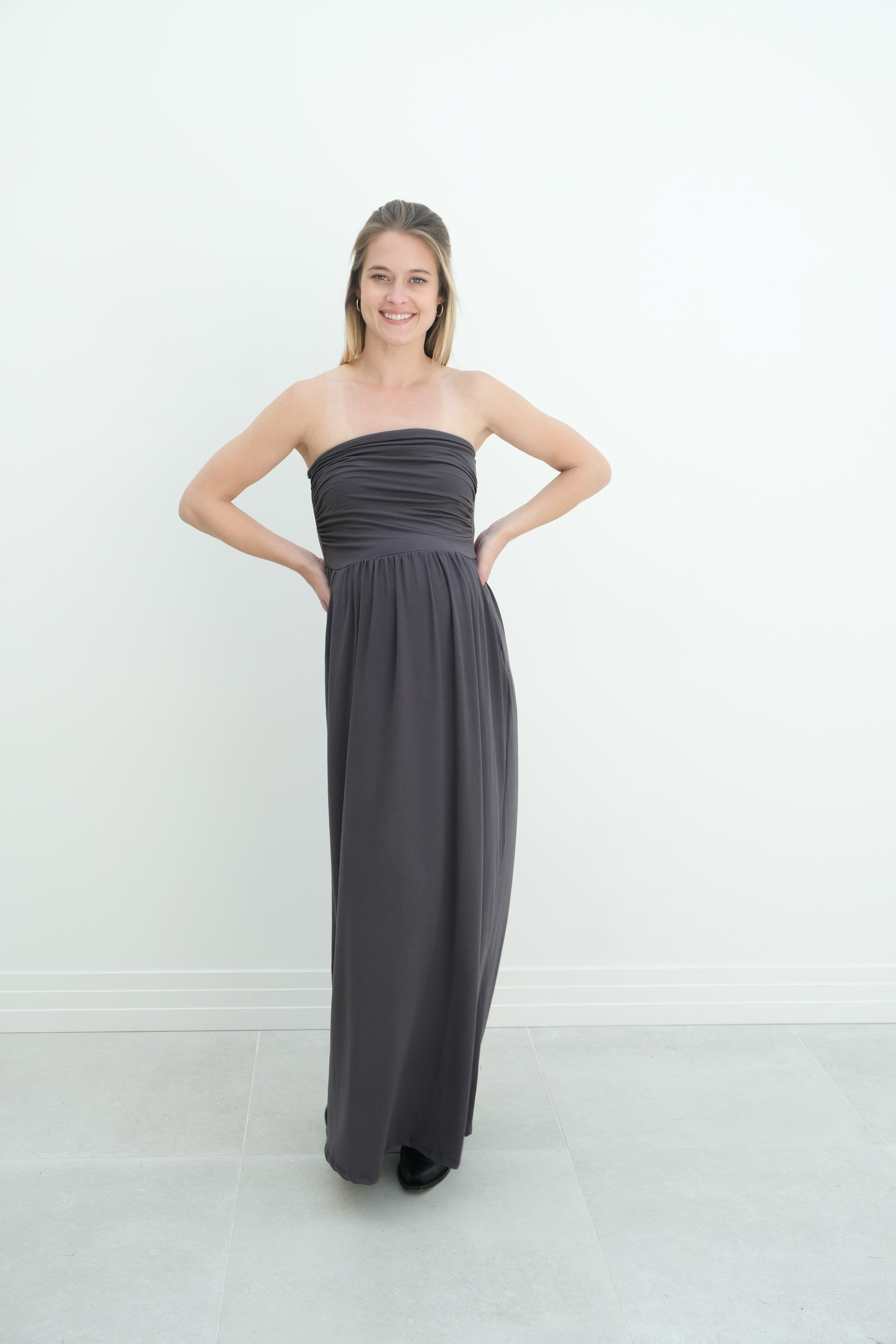 Sasha | Strapless Maxi Maternity Sundress With Empire Waist Sasha | Strapless Maxi Maternity Sundress With Empire Waist