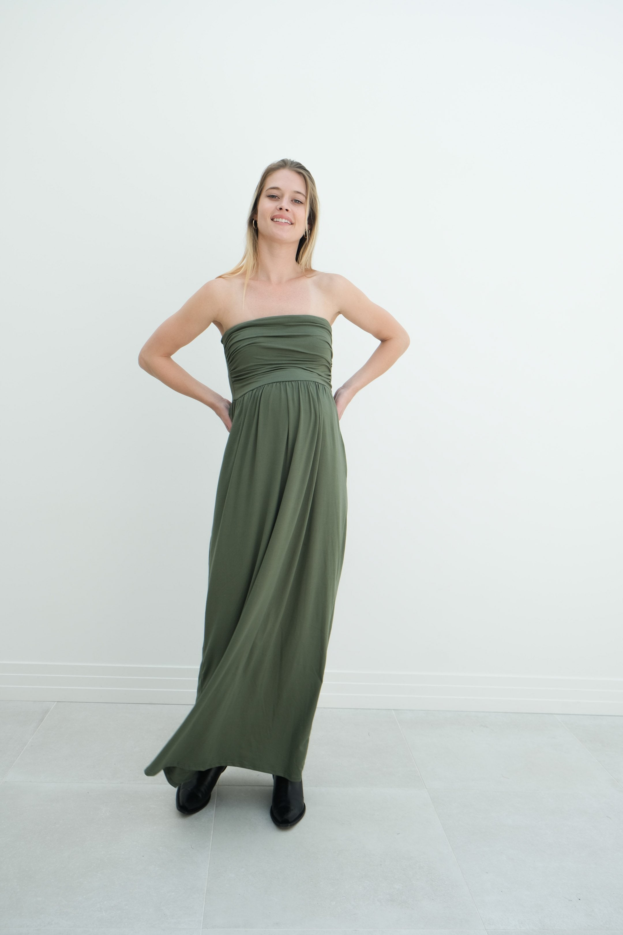 Sasha | Strapless Maxi Maternity Sundress With Empire Waist Sasha | Strapless Maxi Maternity Sundress With Empire Waist