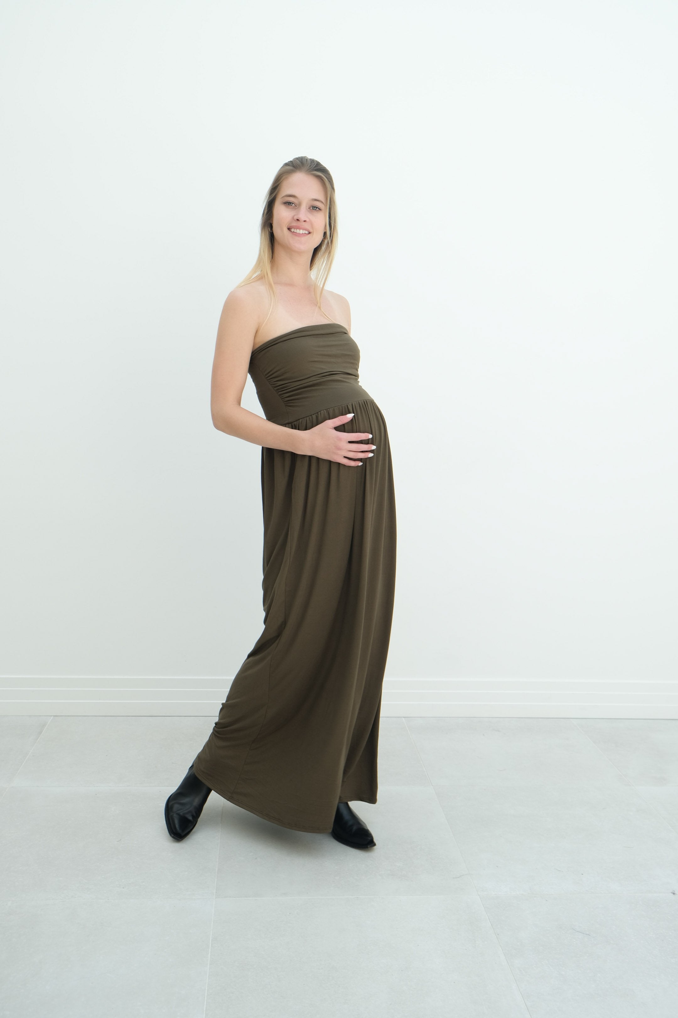 Sasha | Strapless Maxi Maternity Sundress With Empire Waist Sasha | Strapless Maxi Maternity Sundress With Empire Waist
