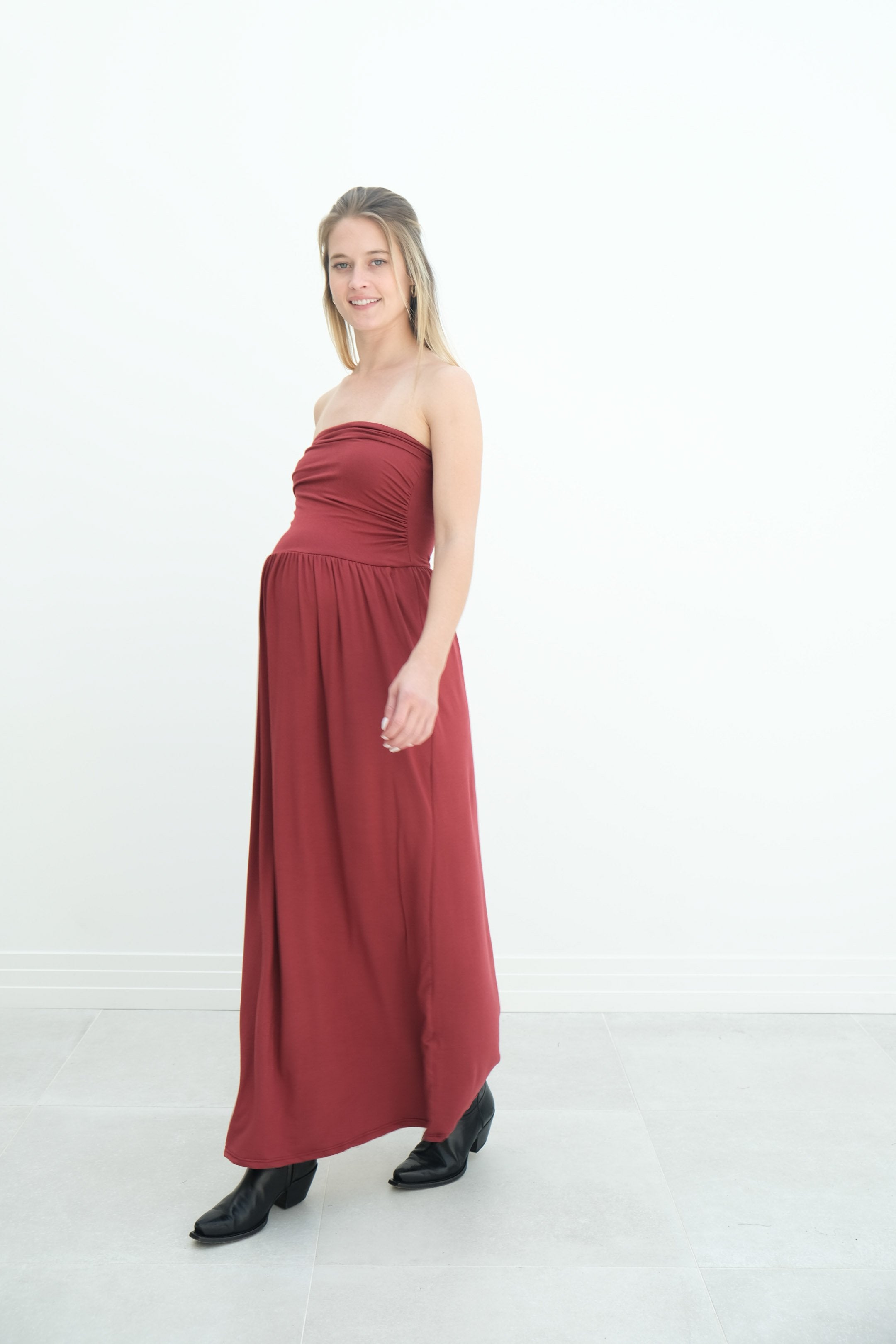 Sasha | Strapless Maxi Maternity Sundress With Empire Waist Sasha | Strapless Maxi Maternity Sundress With Empire Waist