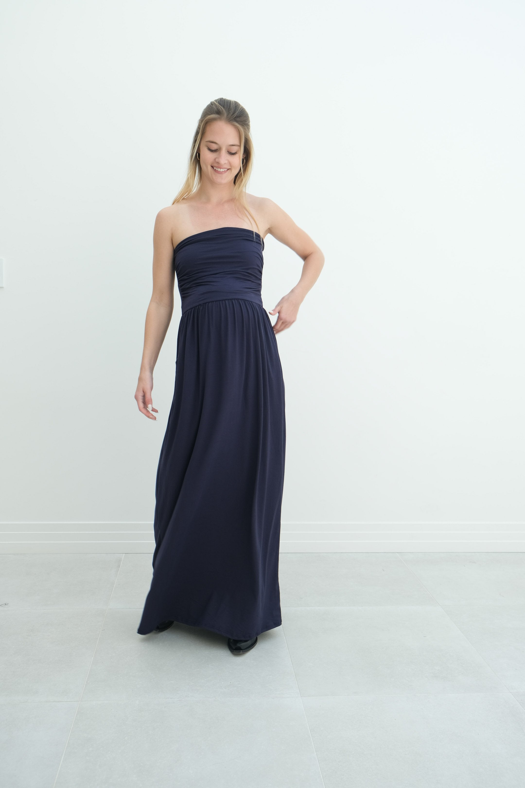 Sasha | Strapless Maxi Maternity Sundress With Empire Waist Sasha | Strapless Maxi Maternity Sundress With Empire Waist